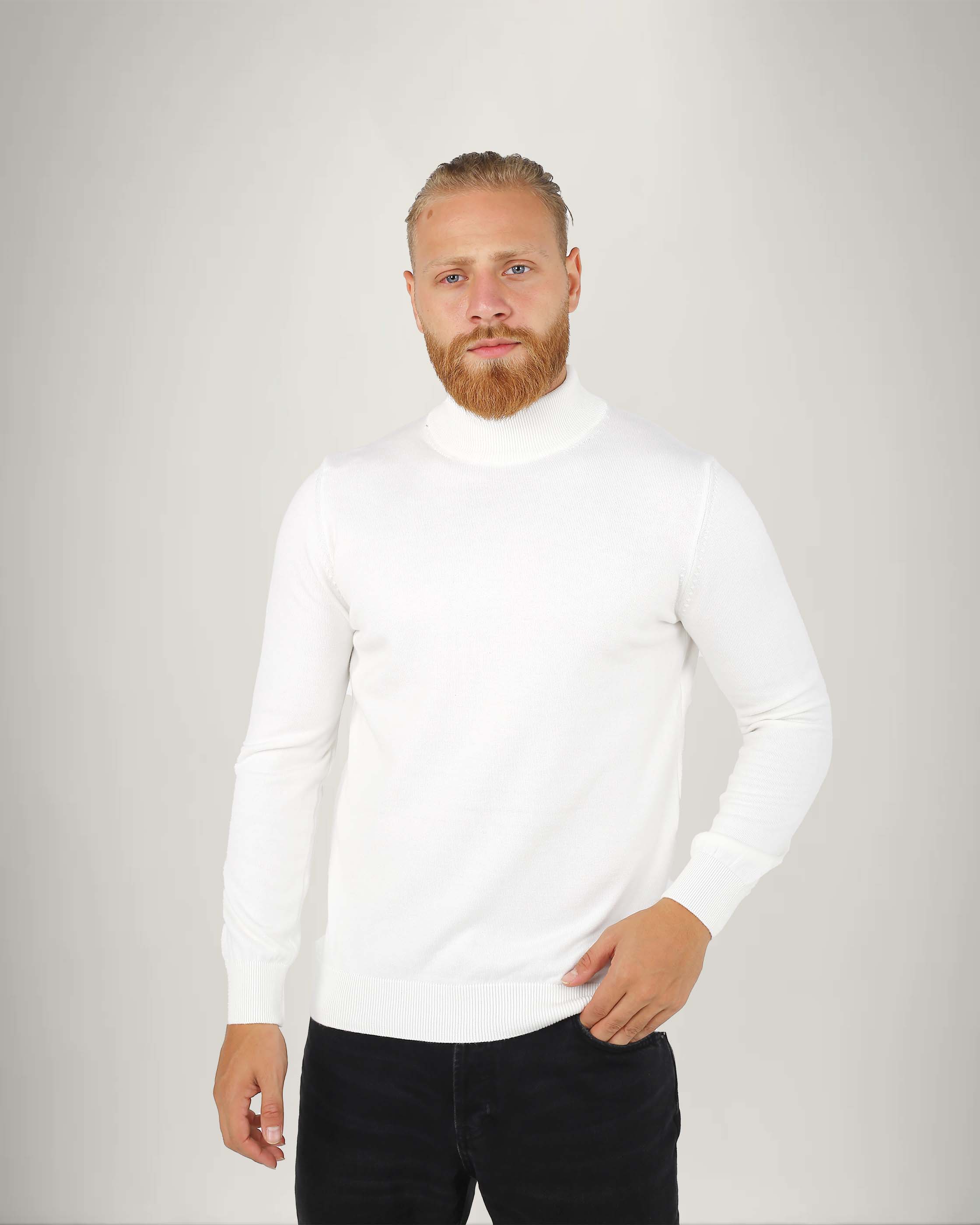 Long Sleeve Cotton Blend Half Neck Sweater – SUITSHARK