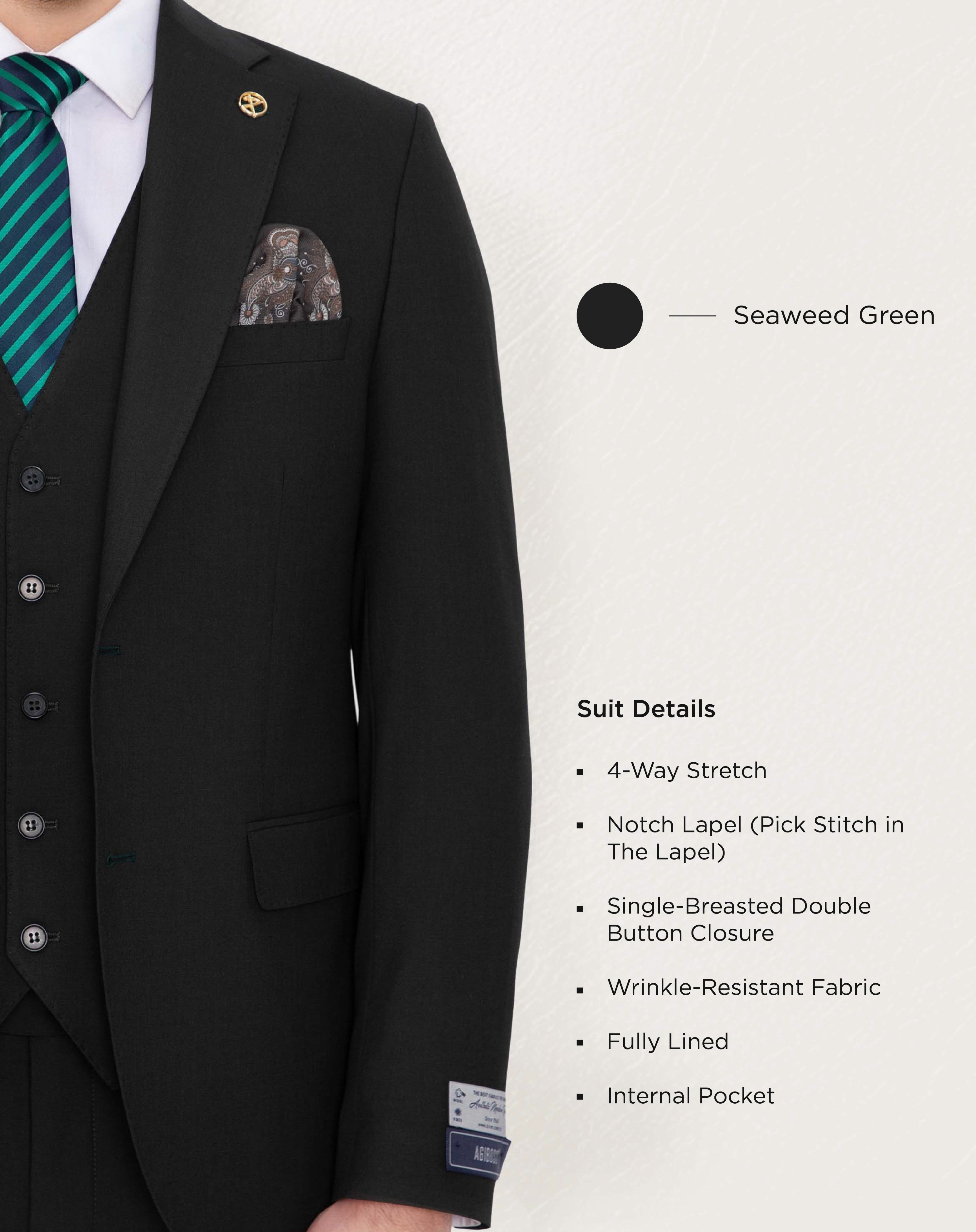 Seaweed Green Solid Suit – SUITSHARK