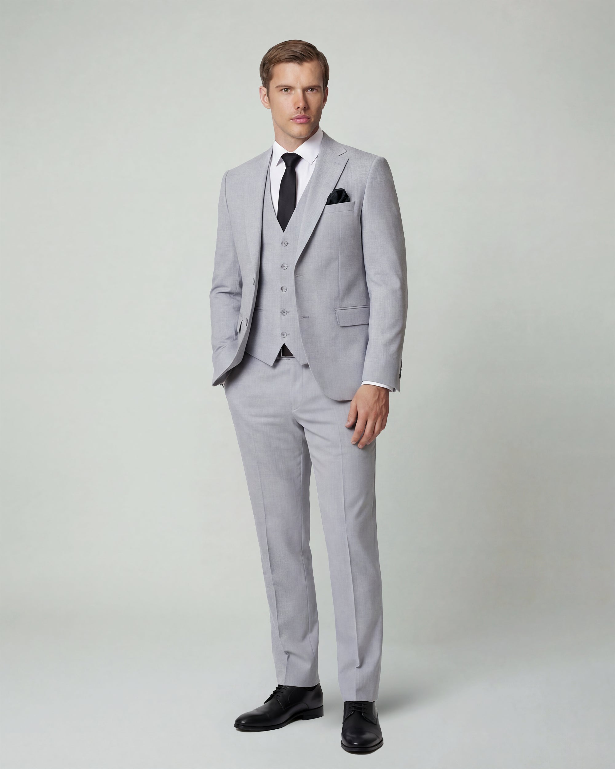Light Grey Solid Suit