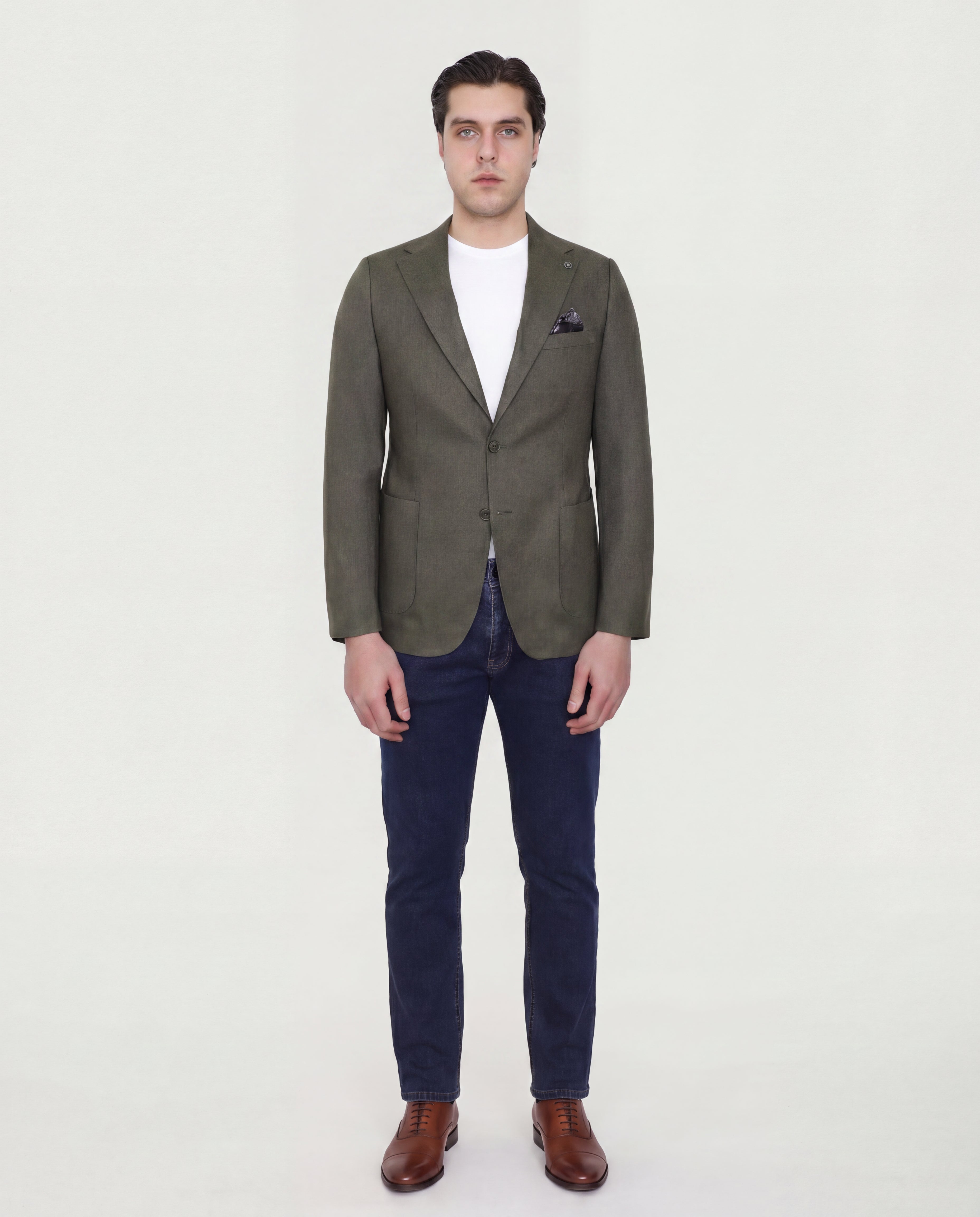 Olive Green Linen Sport Jacket