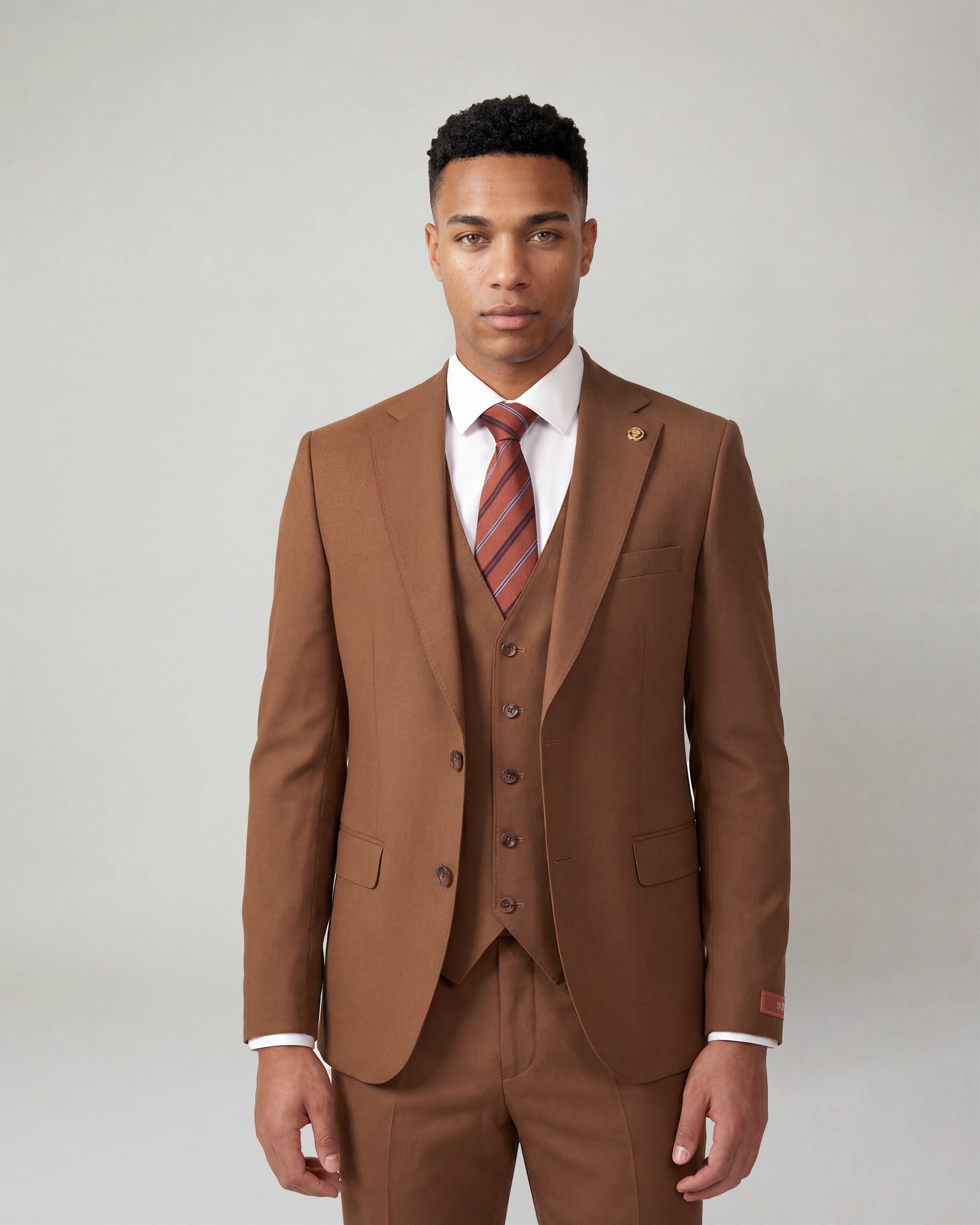 Cinnamon Brown Solid Suit
