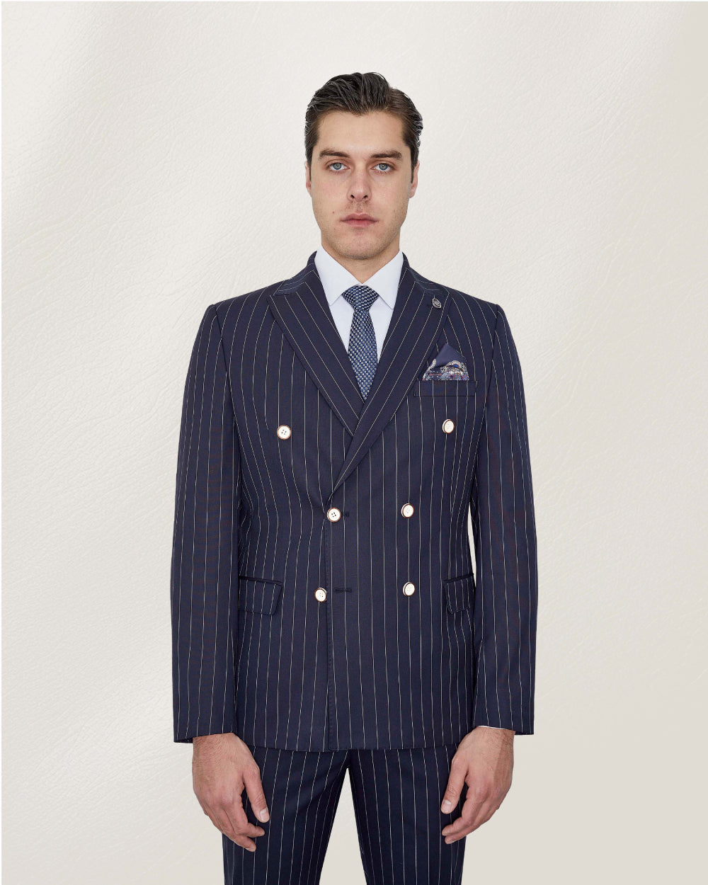 Navy Blue Double Breasted Suit