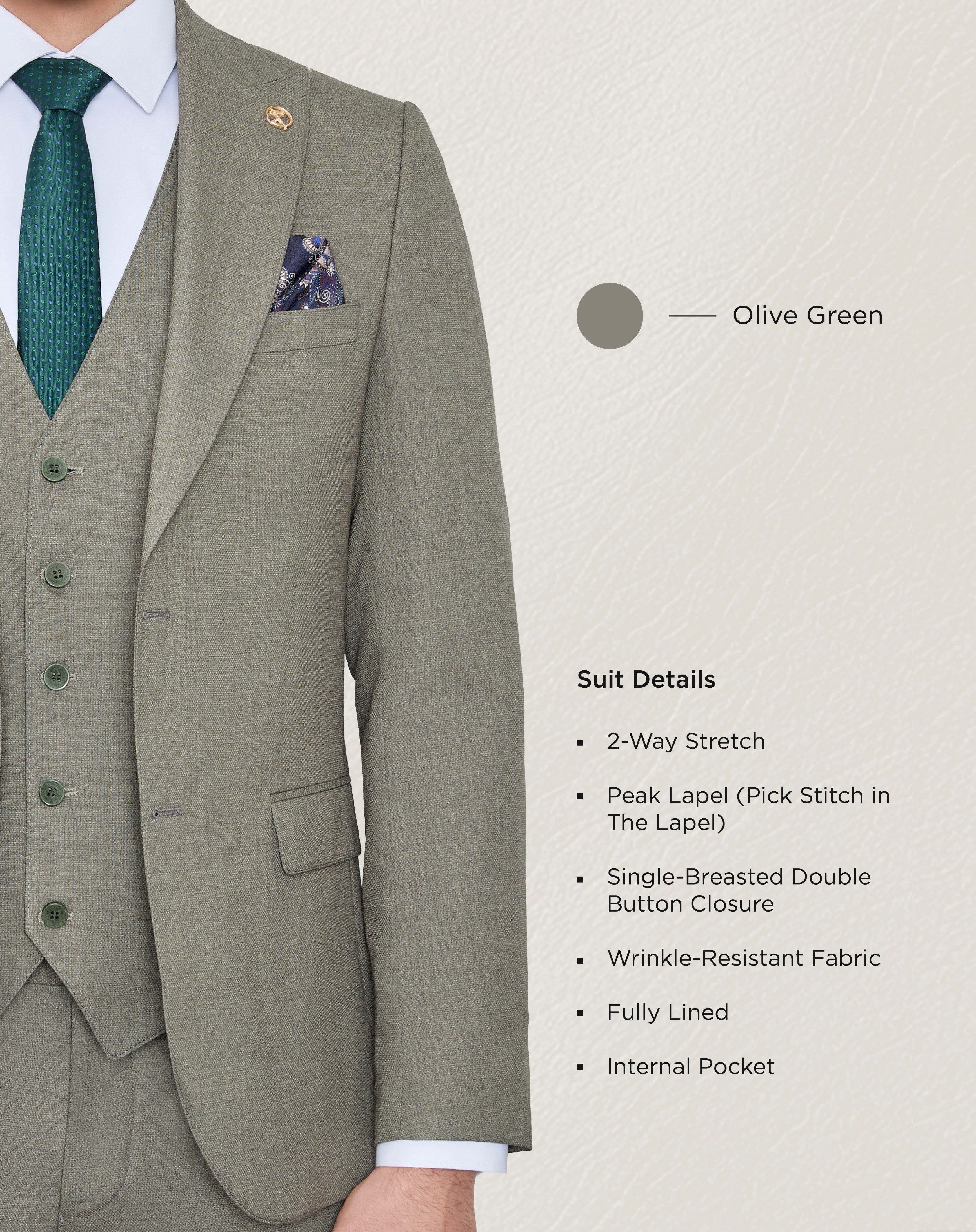 Olive Green Twill Suit