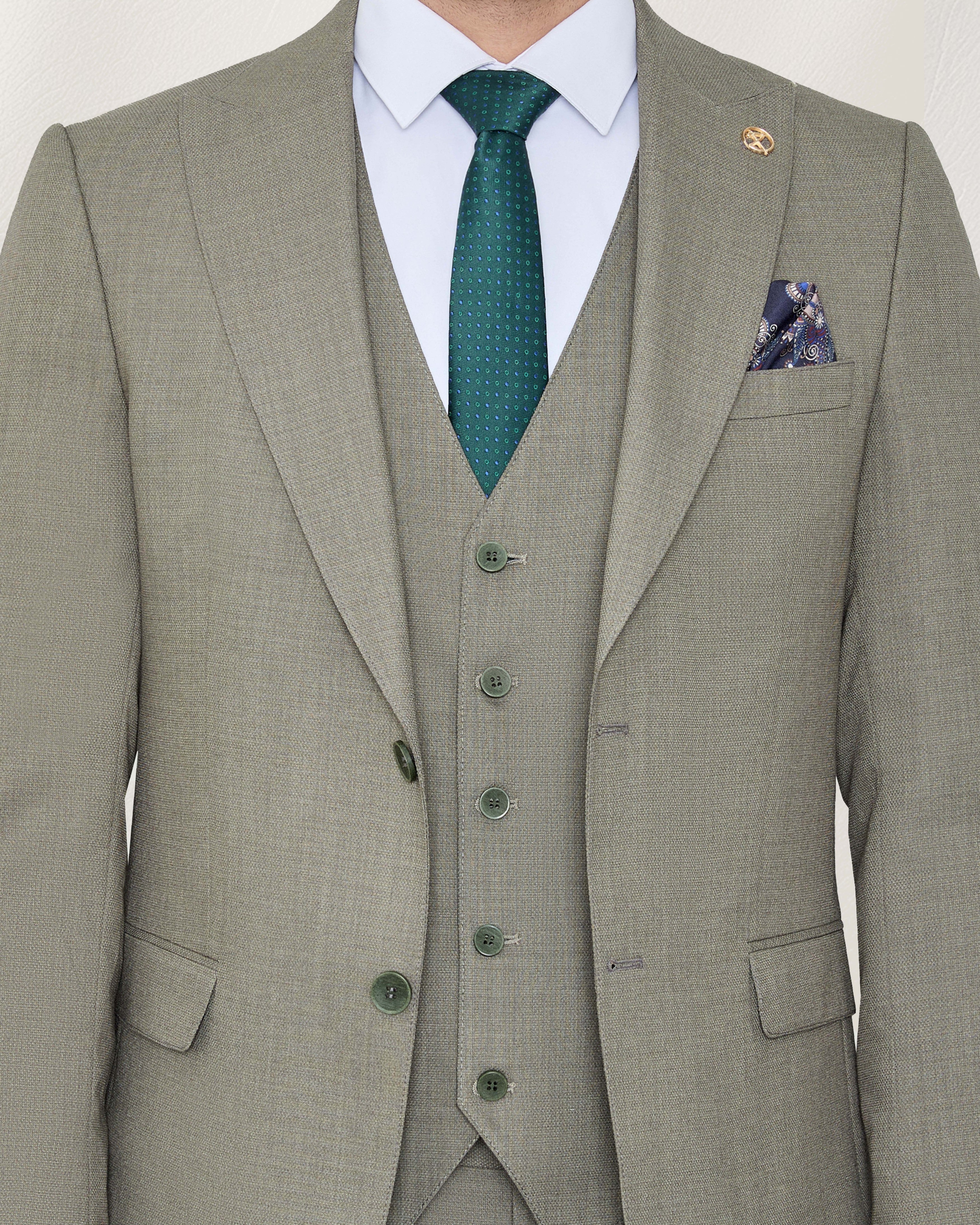 Olive Green Twill Suit