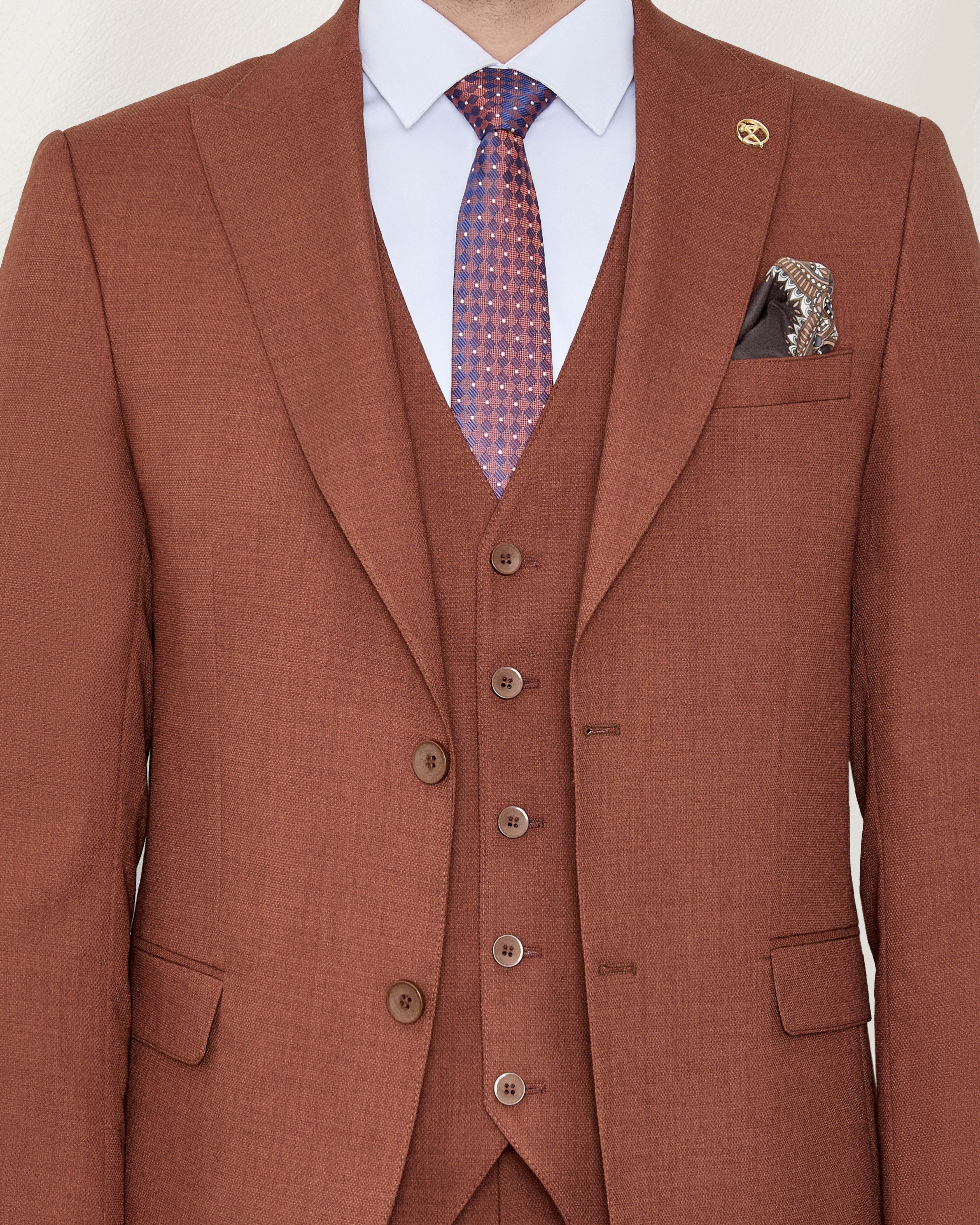 Rustic Terra Brown Twill Suit