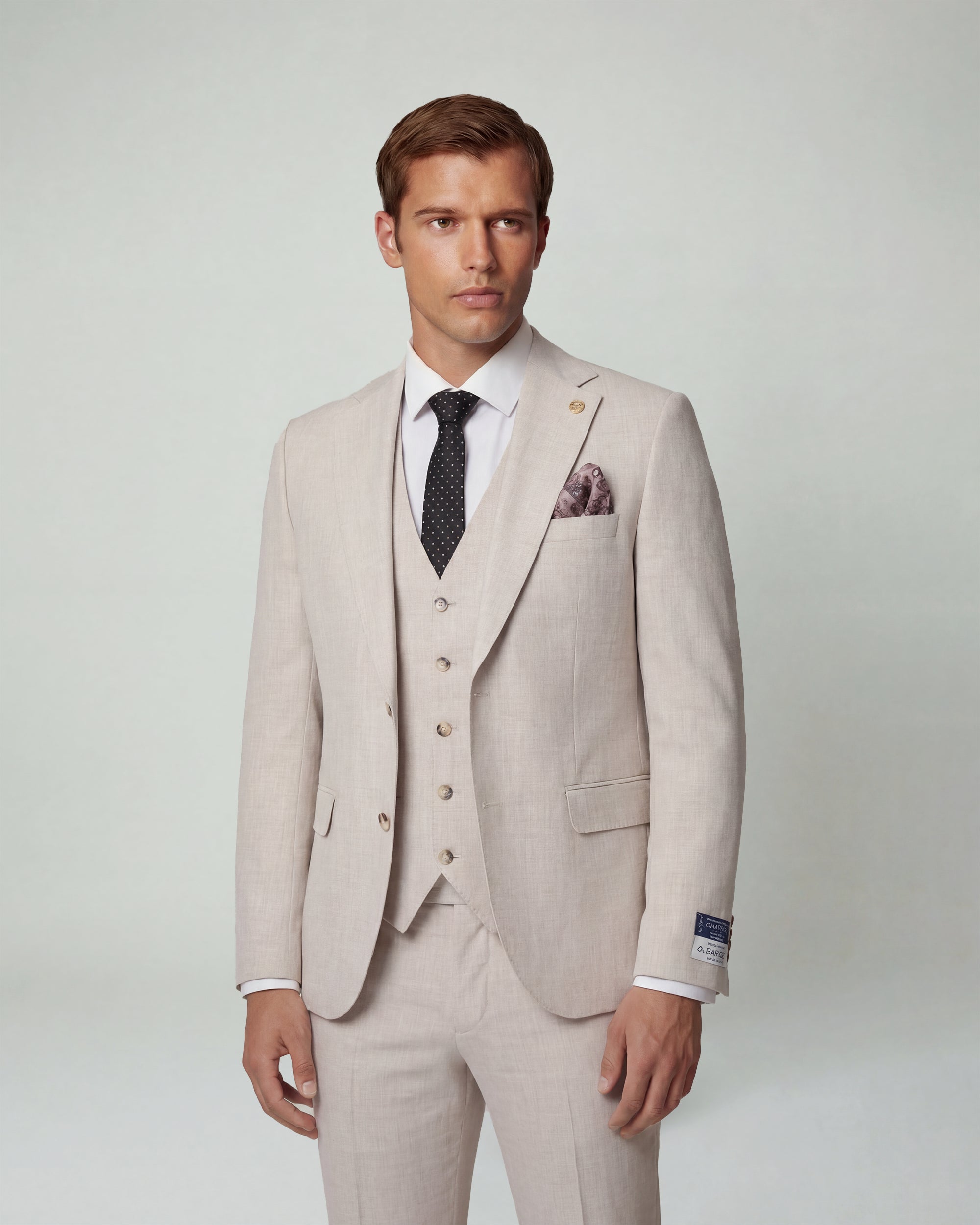 Oatmeal Beige Solid Suit