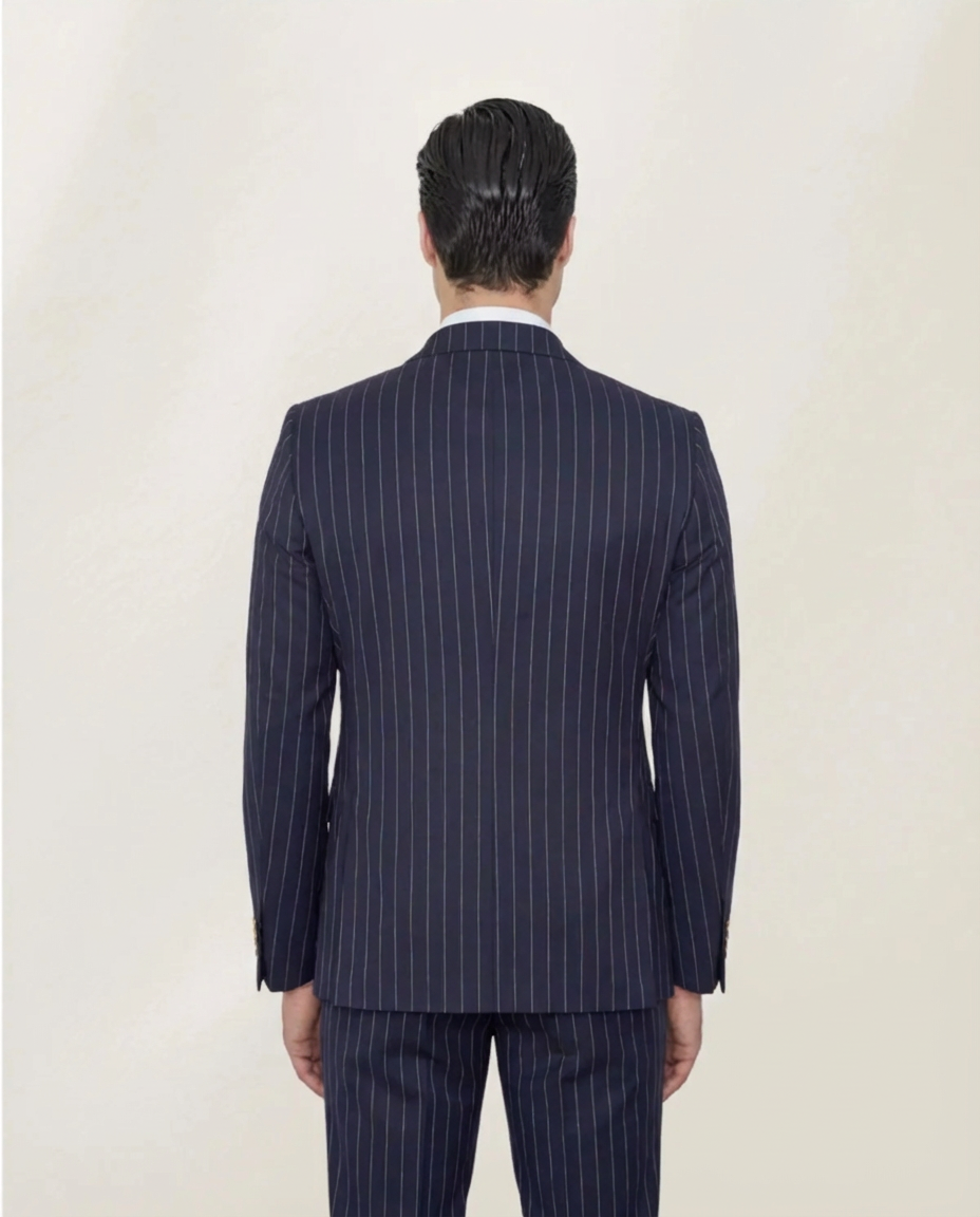 Navy Blue Double Breasted Suit