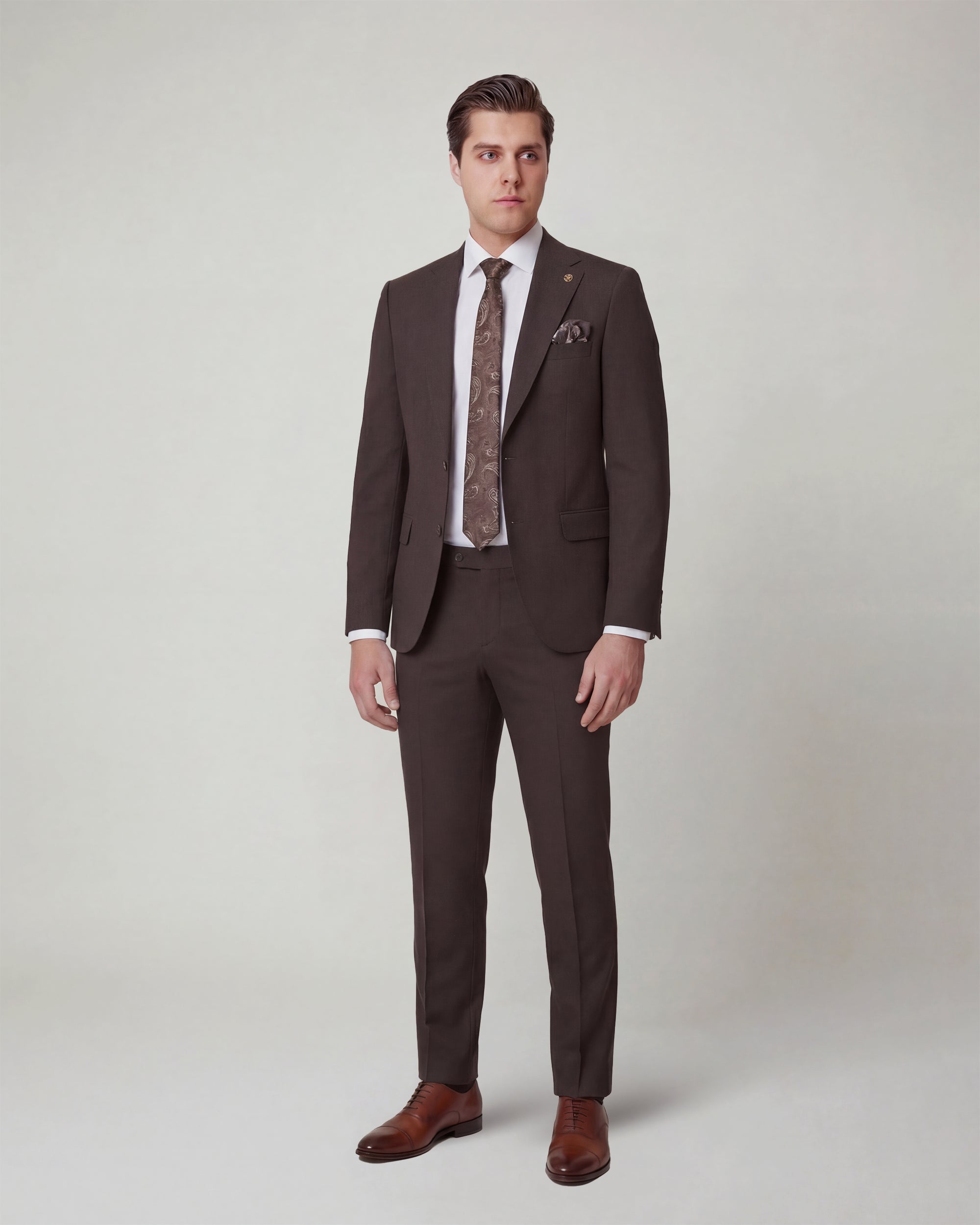 Chocolate Brown Solid Suit