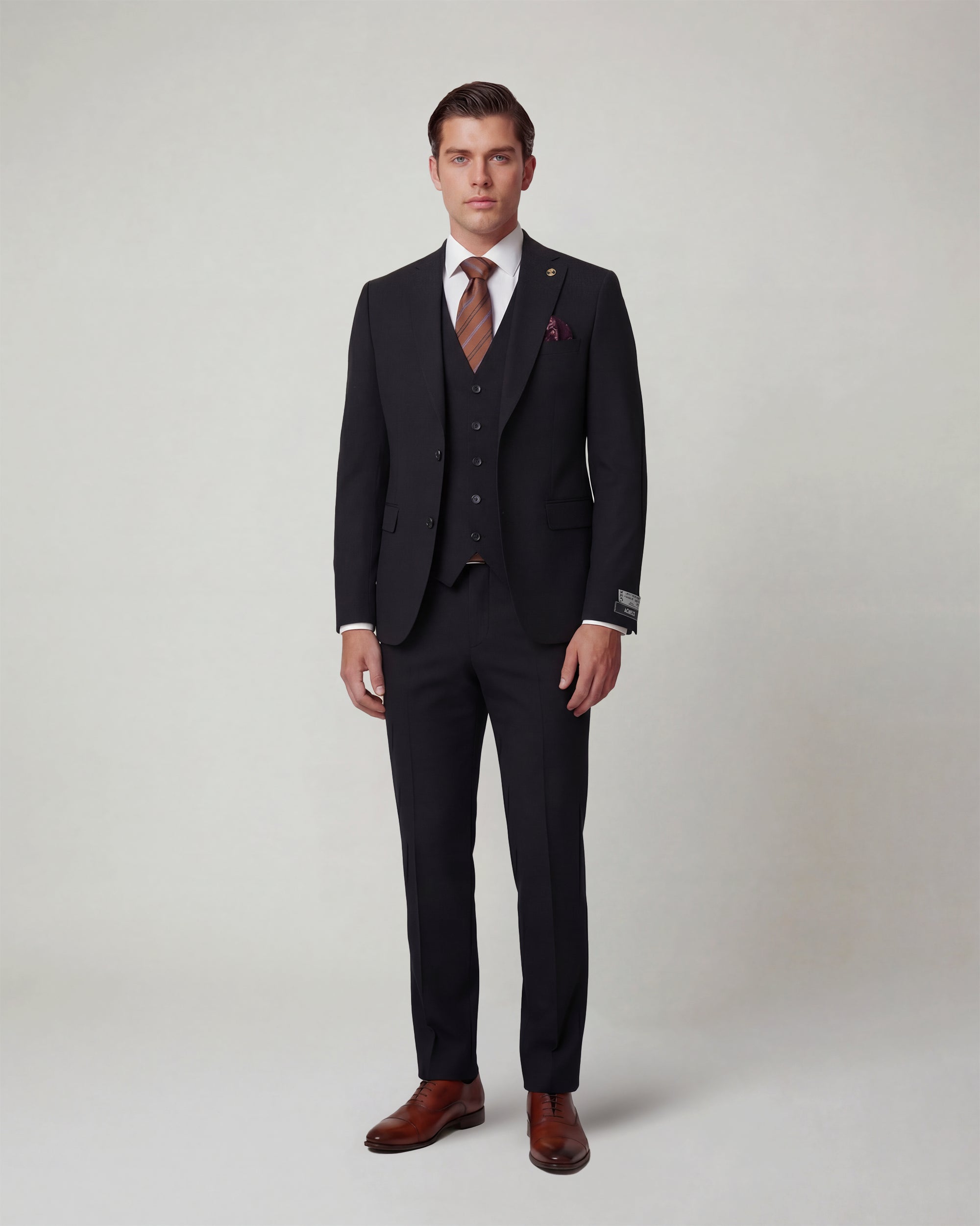 Jet Black Solid Suit