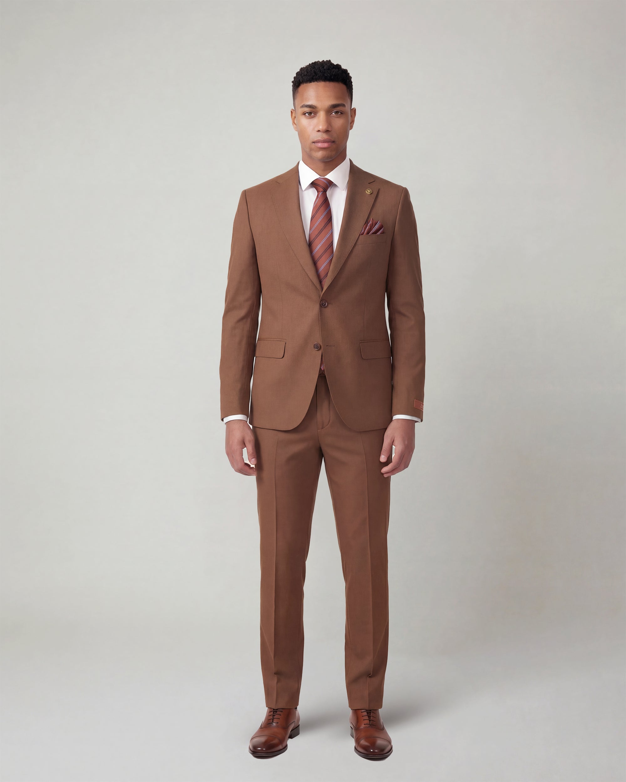Cinnamon Brown Solid Suit