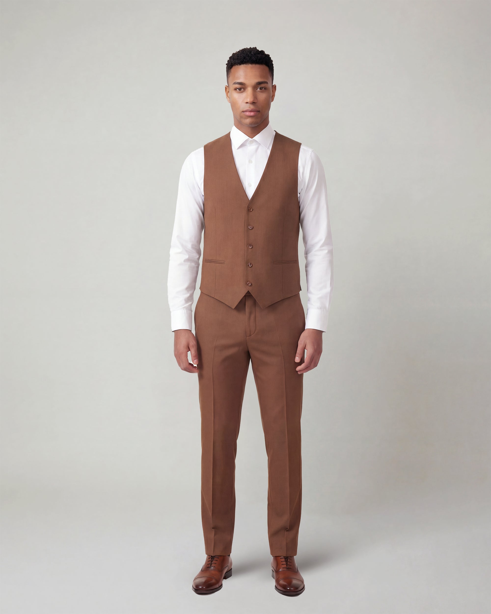 Cinnamon Brown Solid Suit