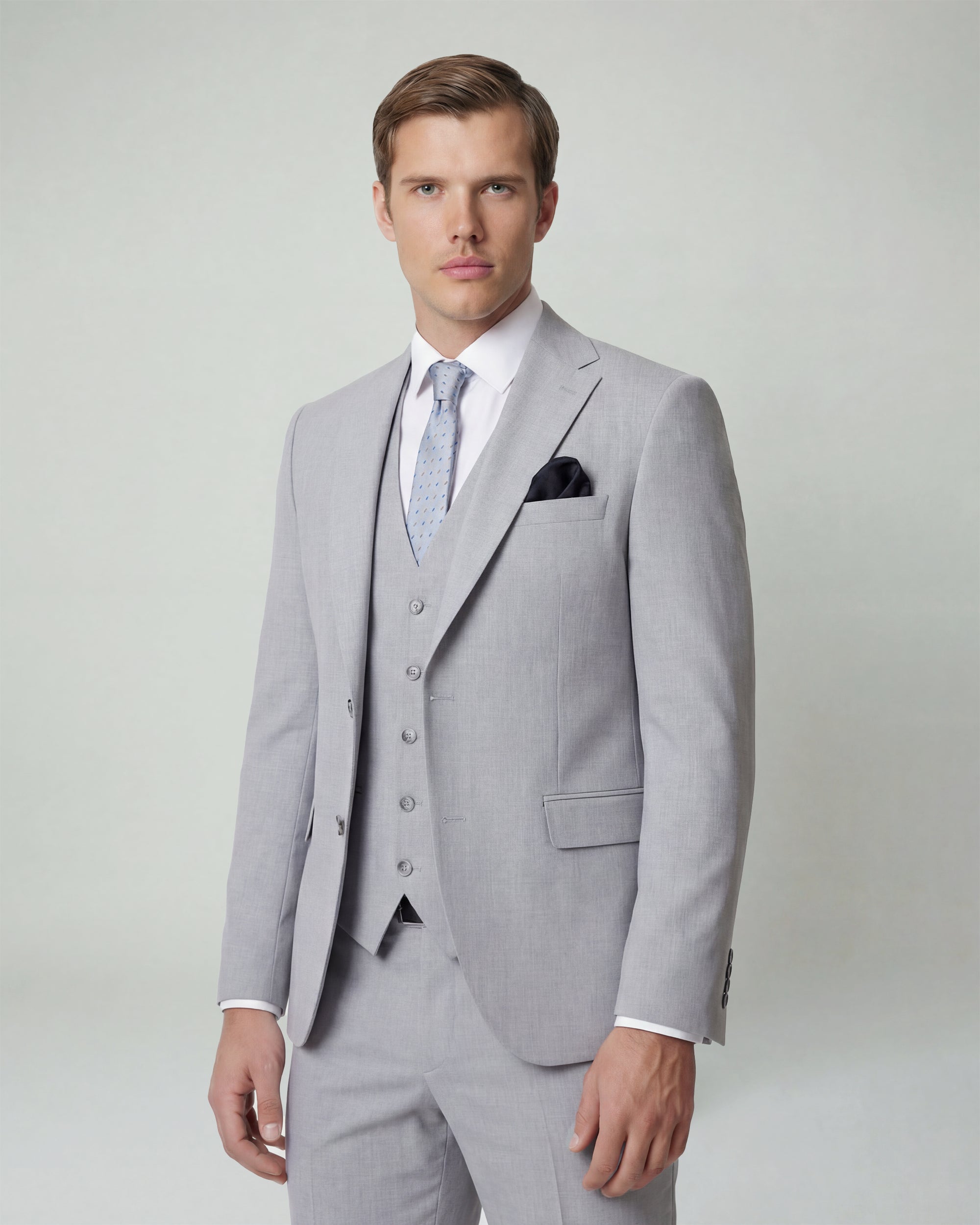Light Grey Solid Suit