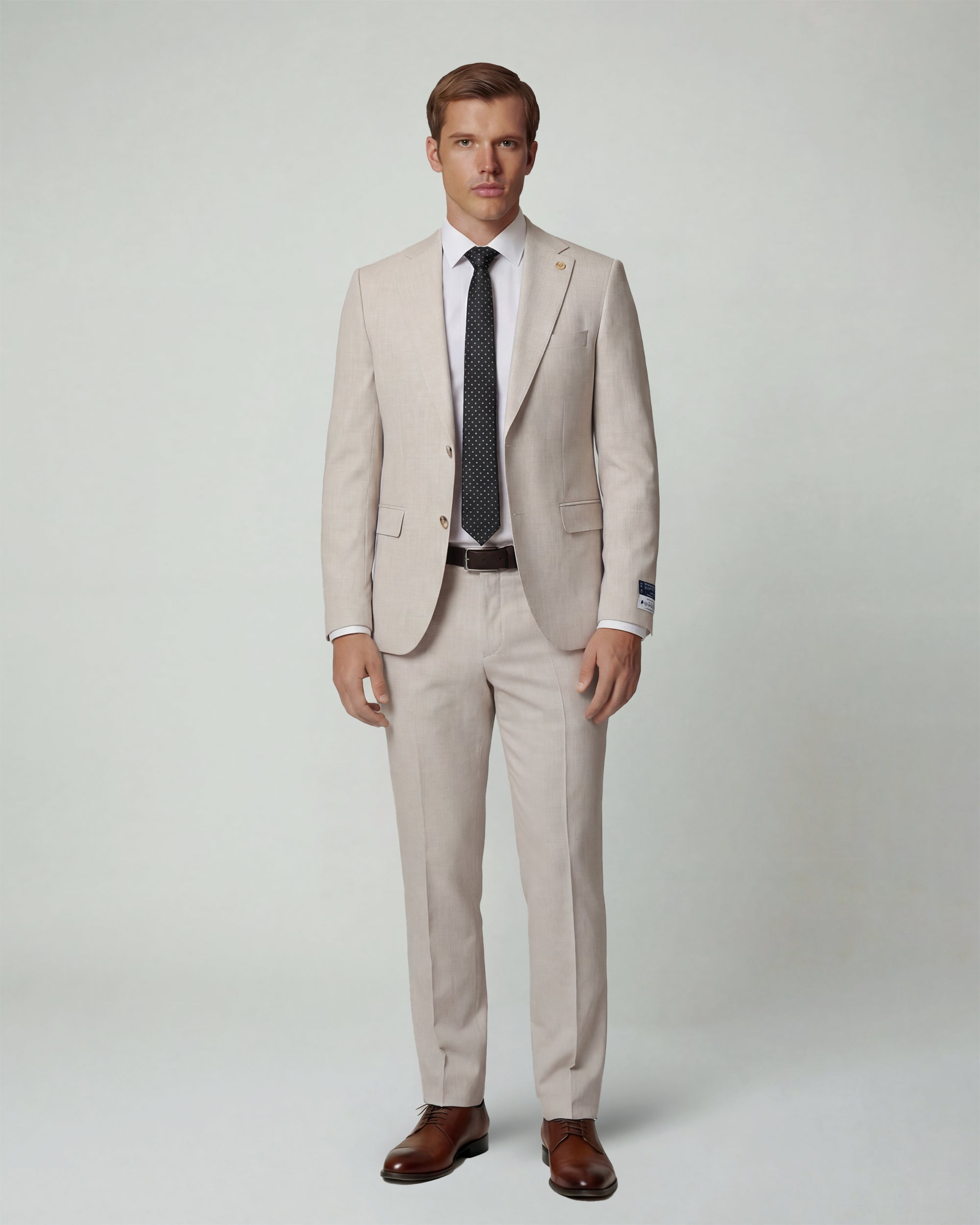 Oatmeal Beige Solid Suit