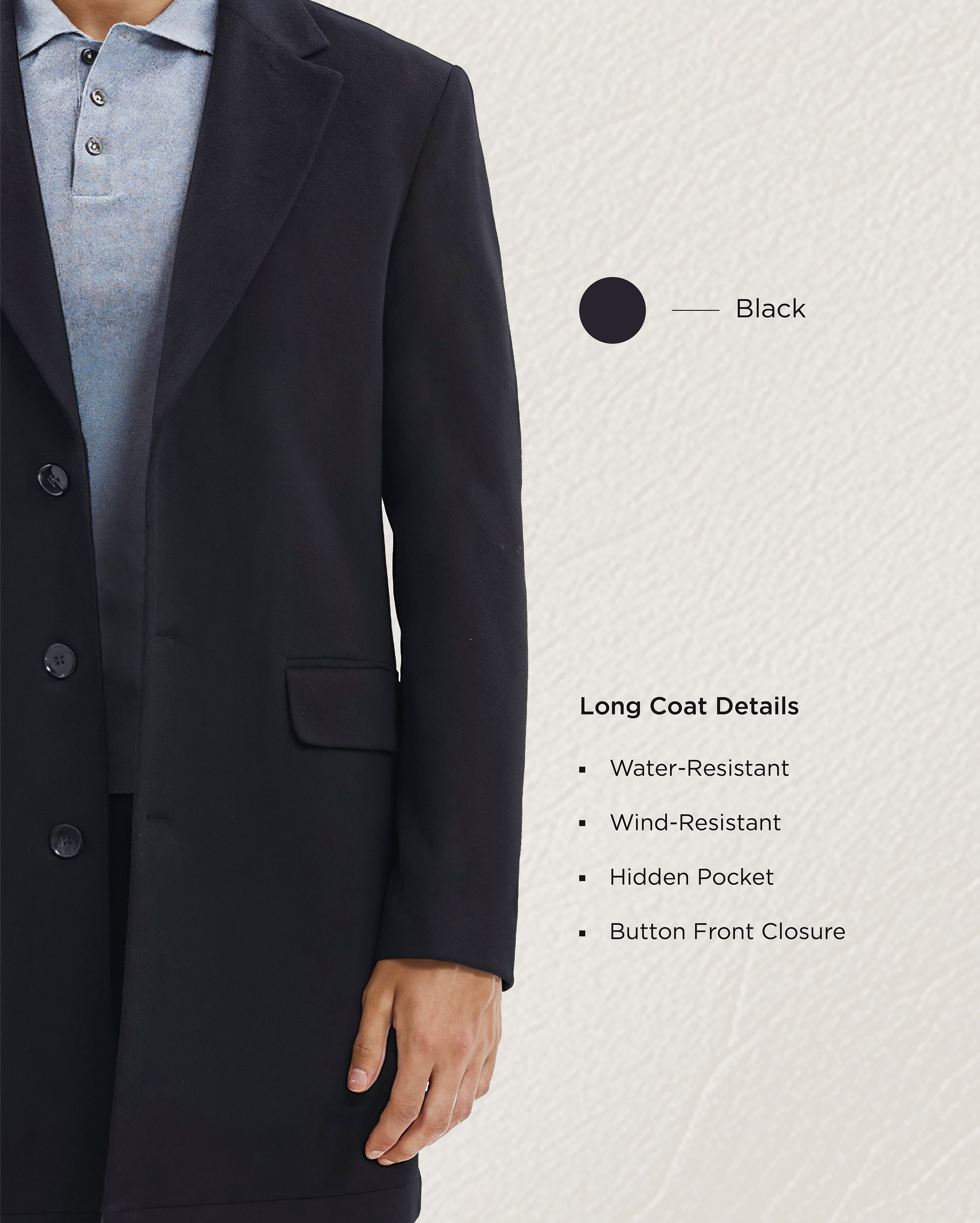 Black Wool Long Coat – SUITSHARK