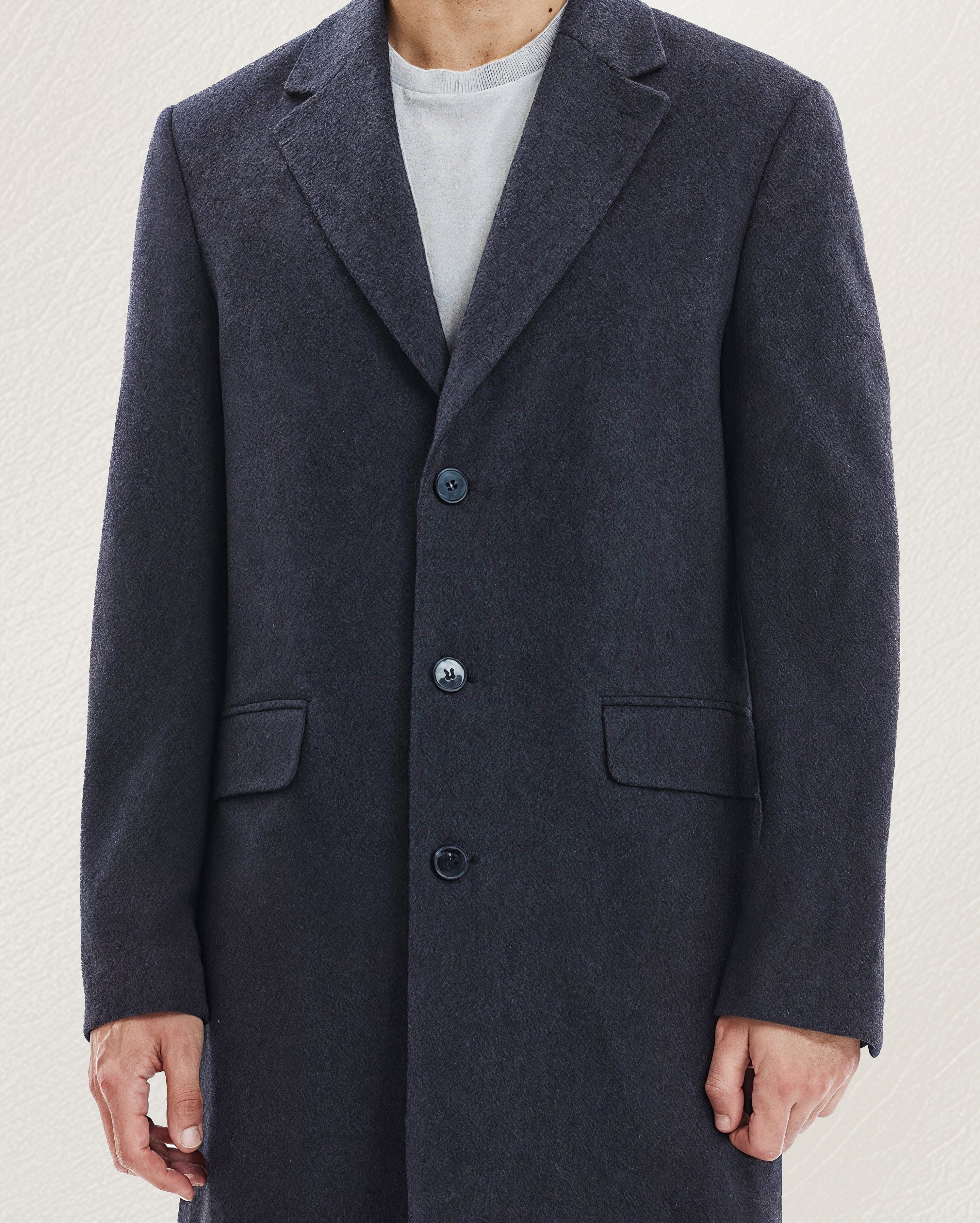 Charcoal Wool Long Coat