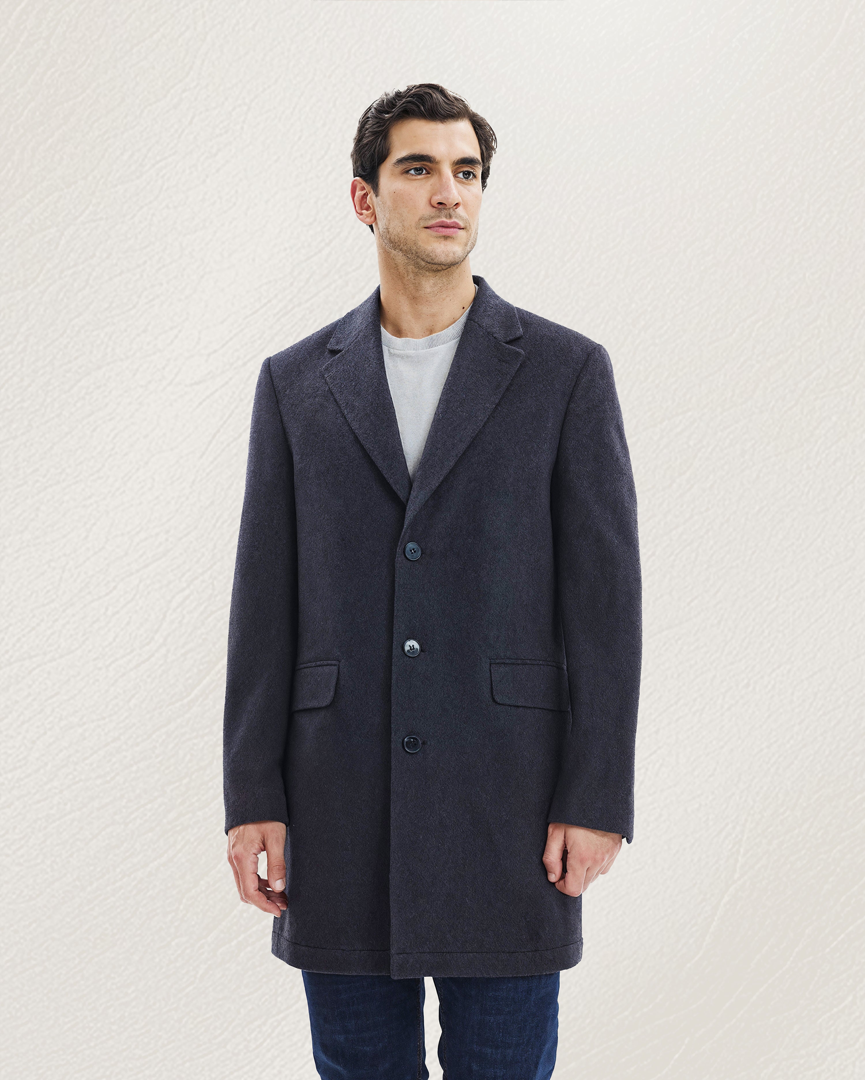 Charcoal Wool Long Coat