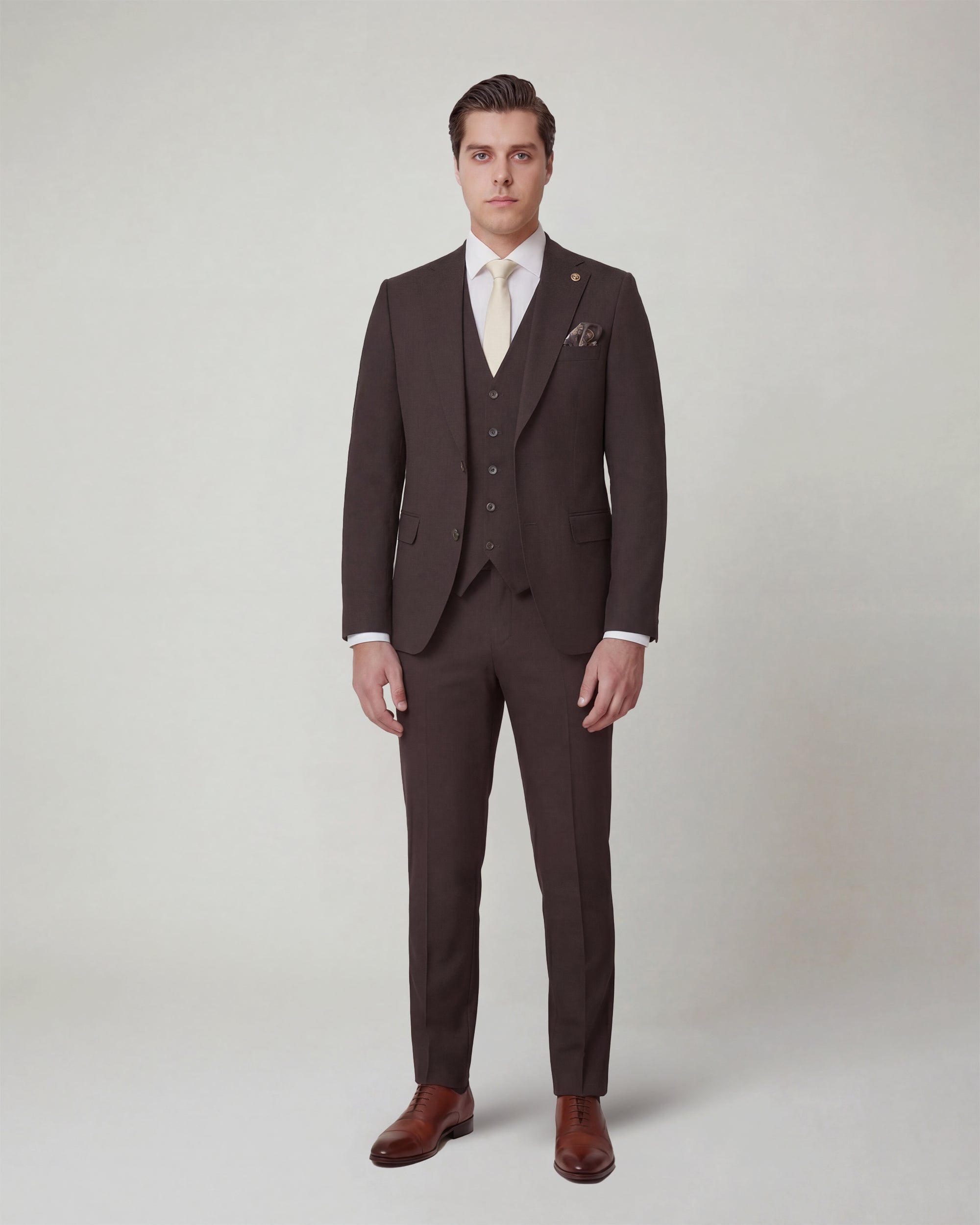 Chocolate Brown Solid Suit