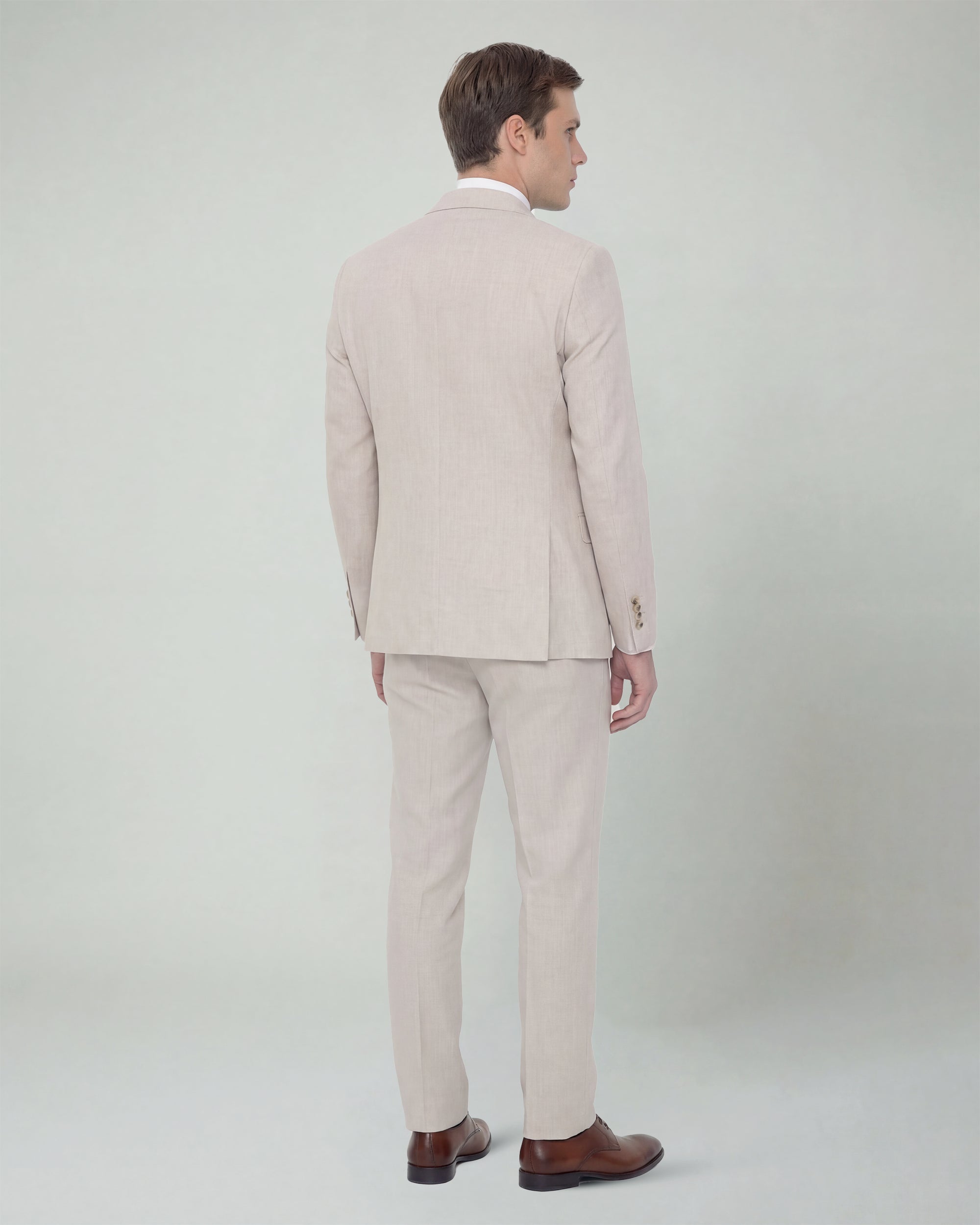 Oatmeal Beige Solid Suit