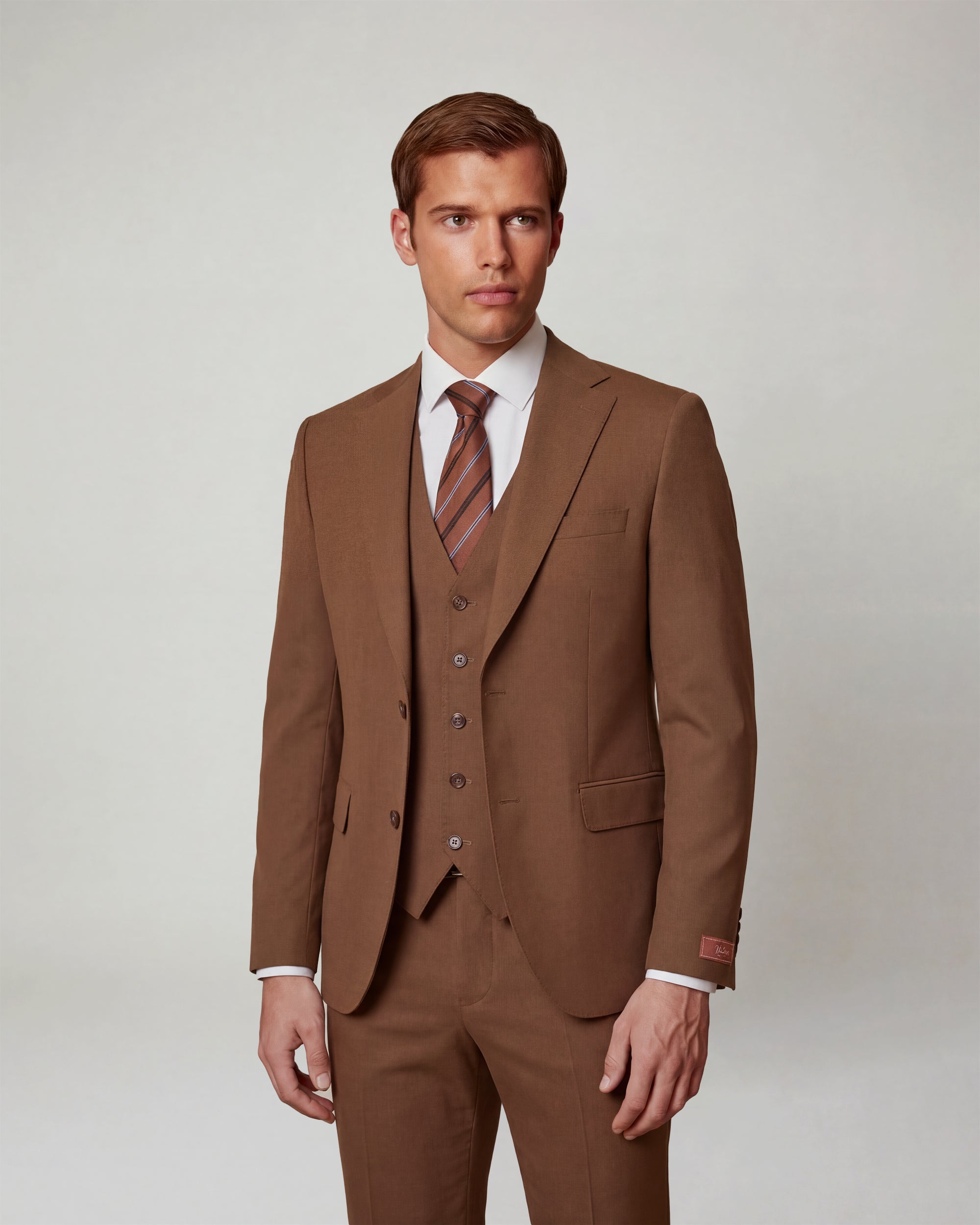 Cinnamon Brown Solid Suit