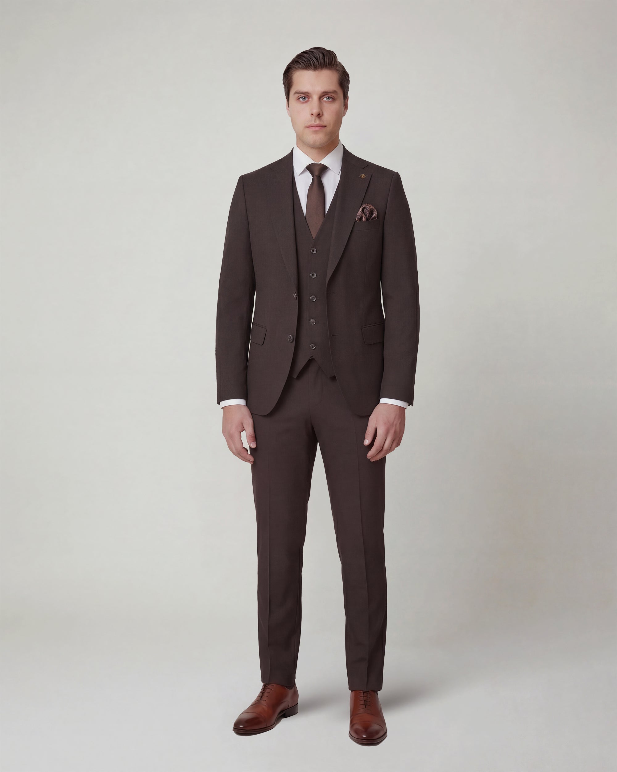 Chocolate Brown Solid Suit