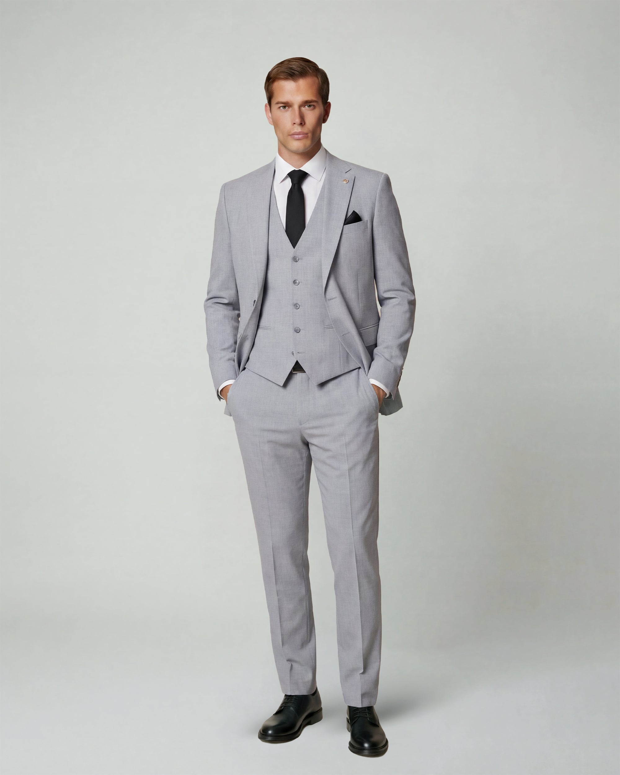 Light Grey Solid Suit