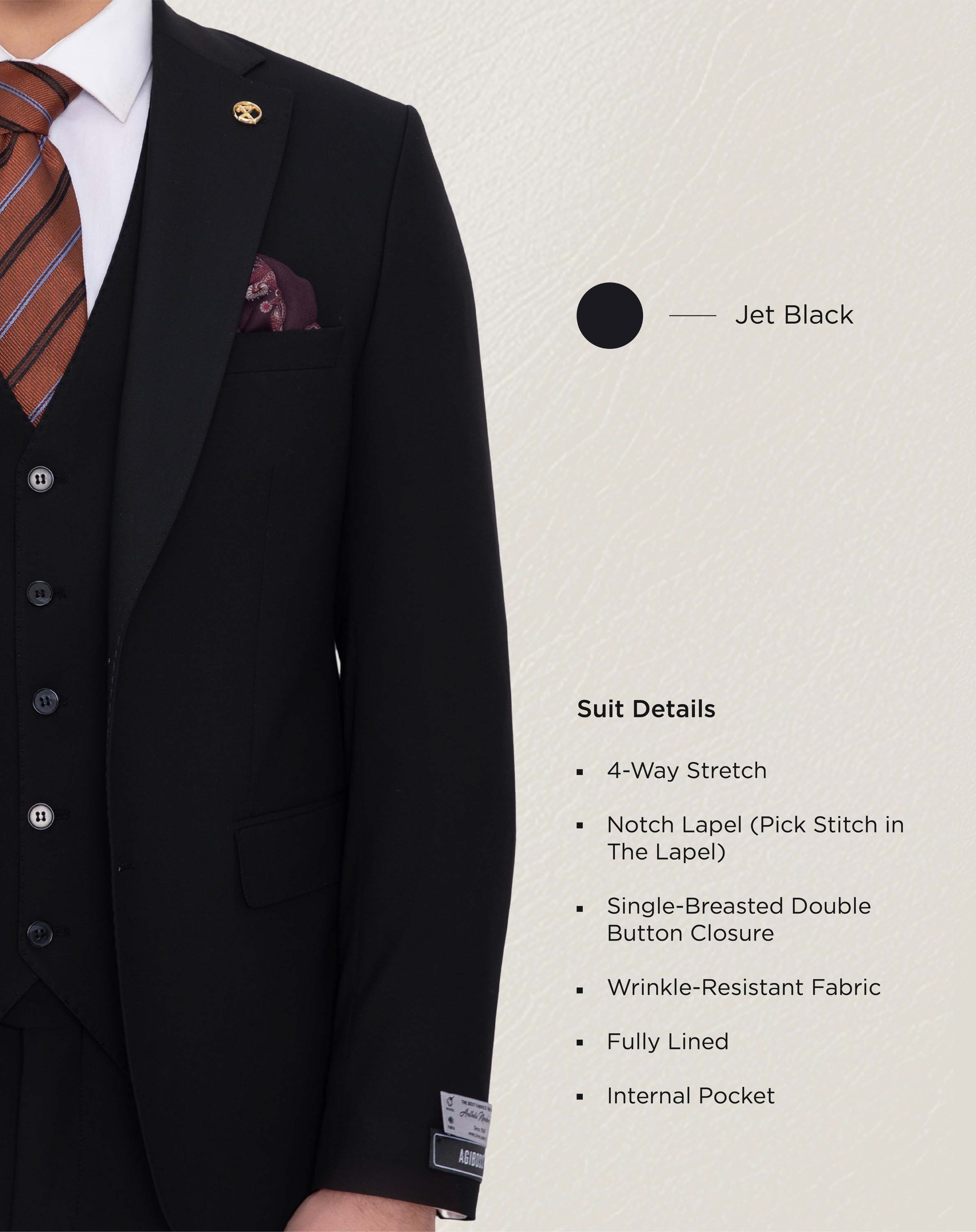 Jet Black Solid Suit