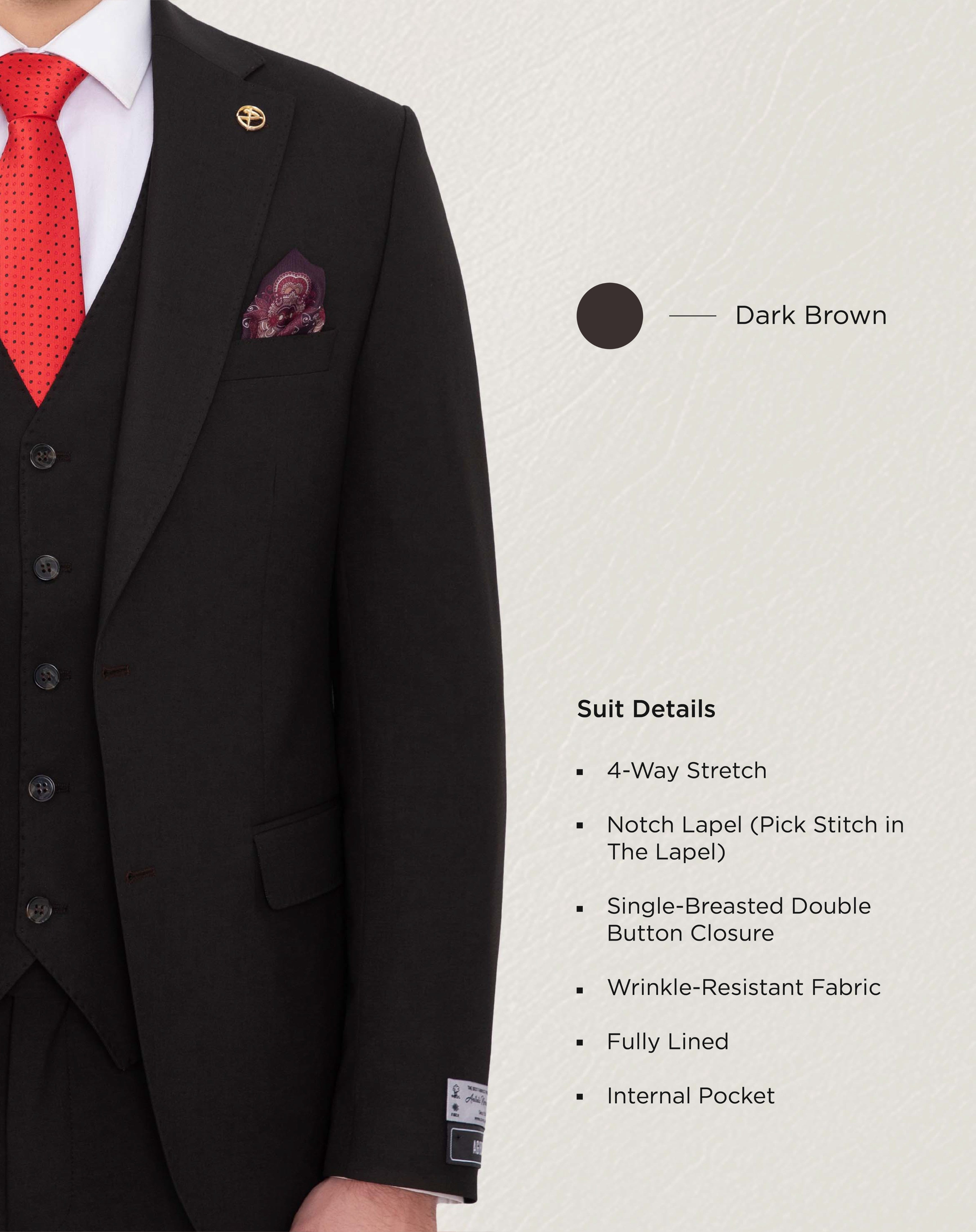 Dark Brown Solid Suit