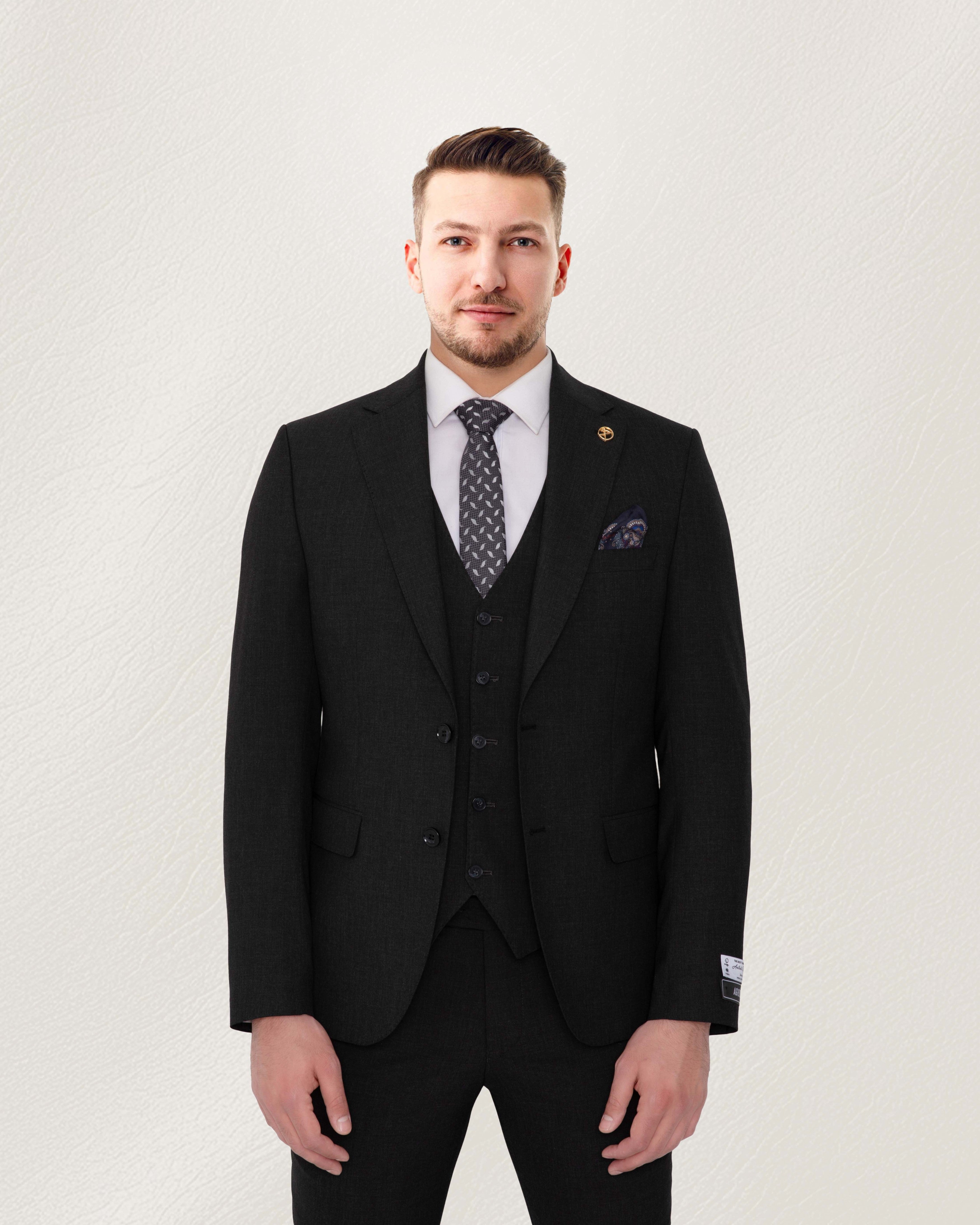 Charcoal Black Solid Suit