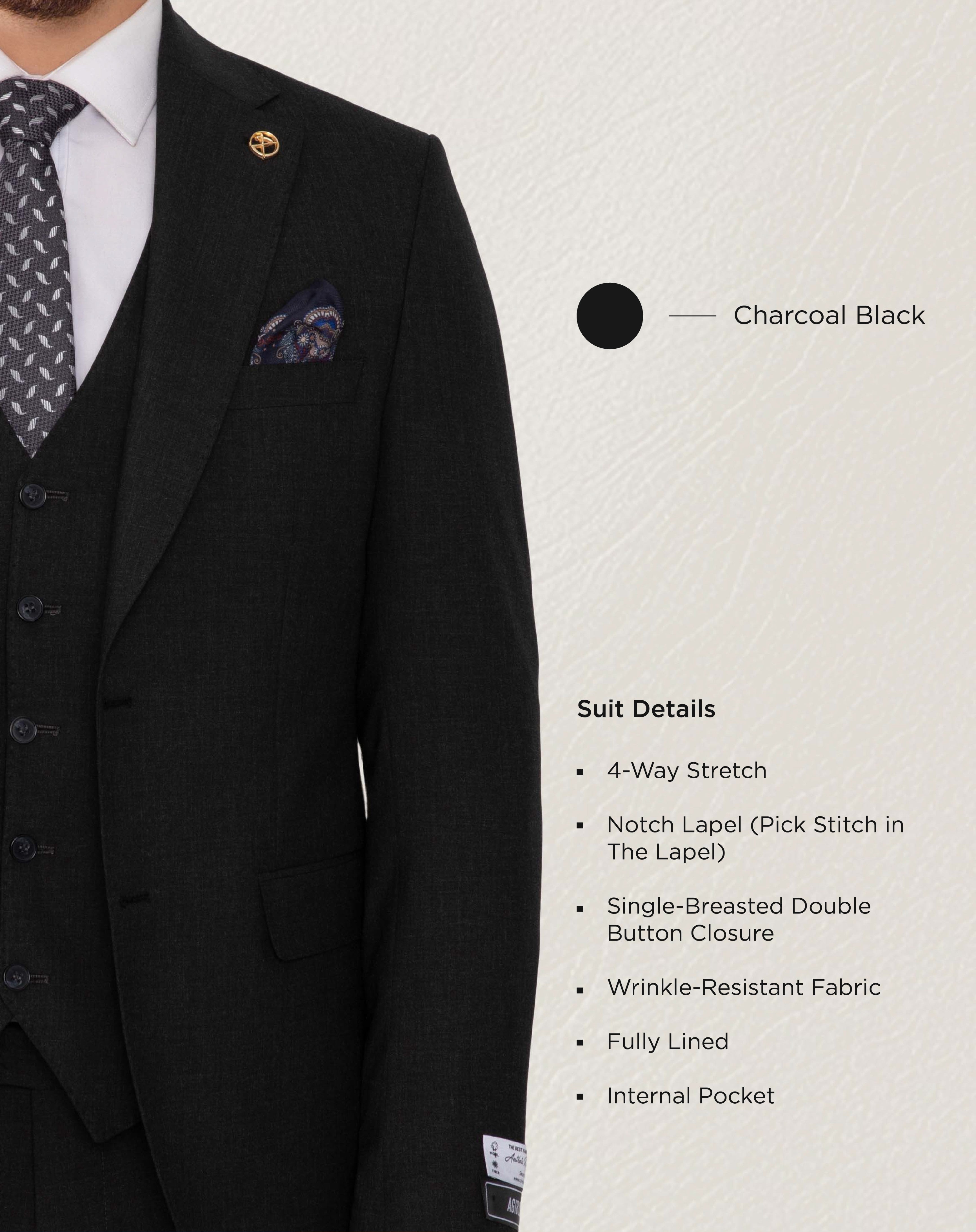 Charcoal Black Solid Suit