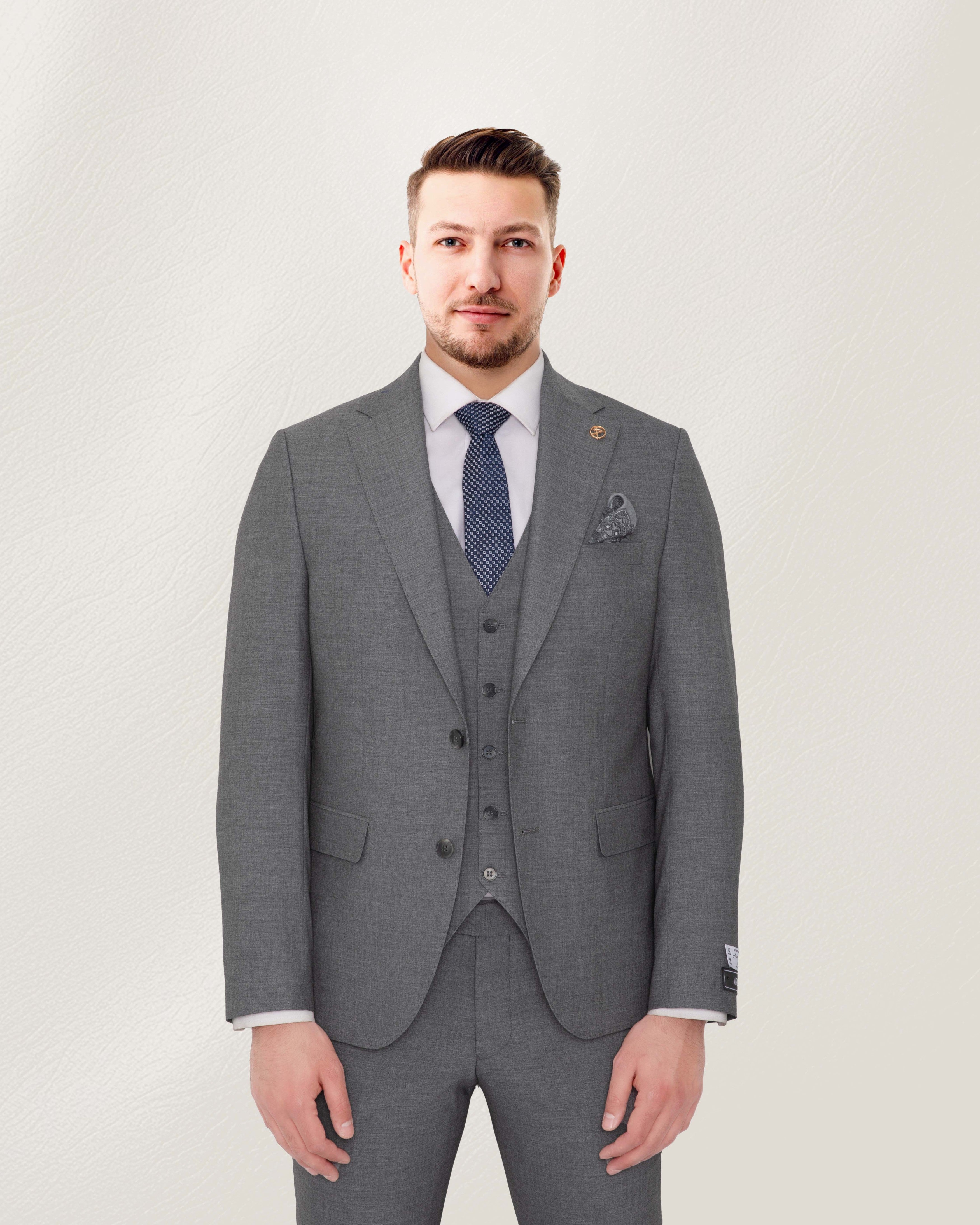 Ash Grey Solid Suit