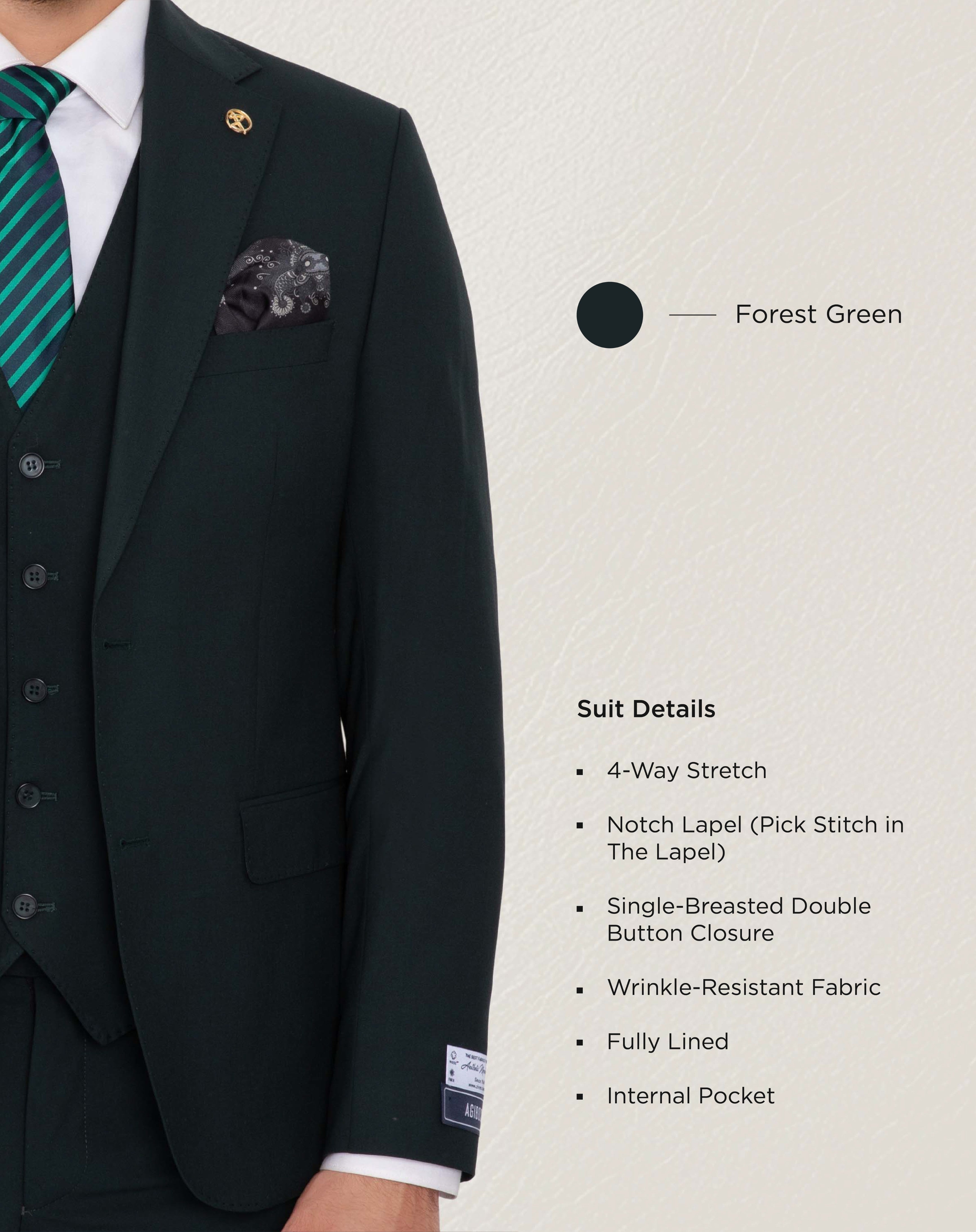 Forest Green Solid Suit