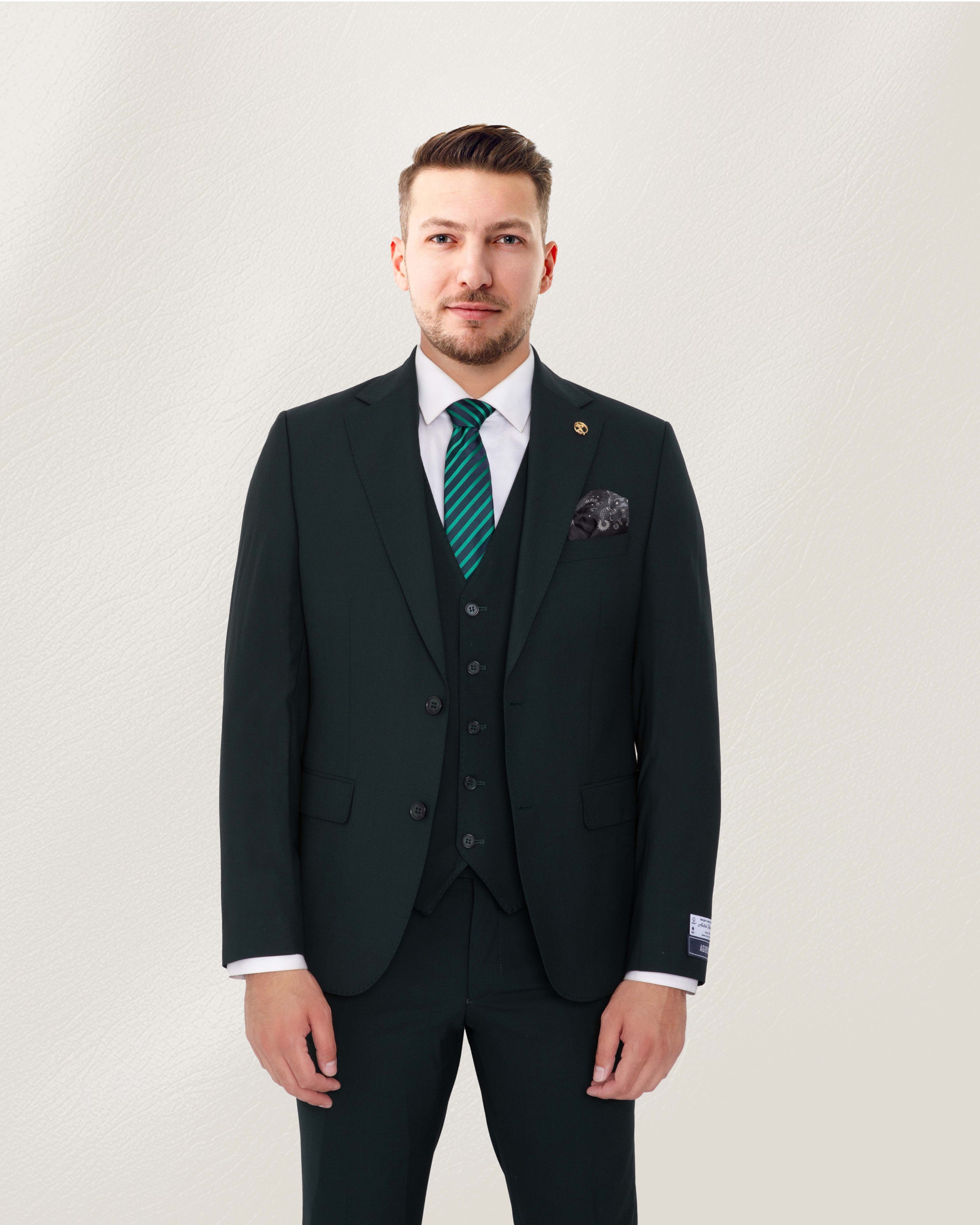 Forest Green Solid Suit