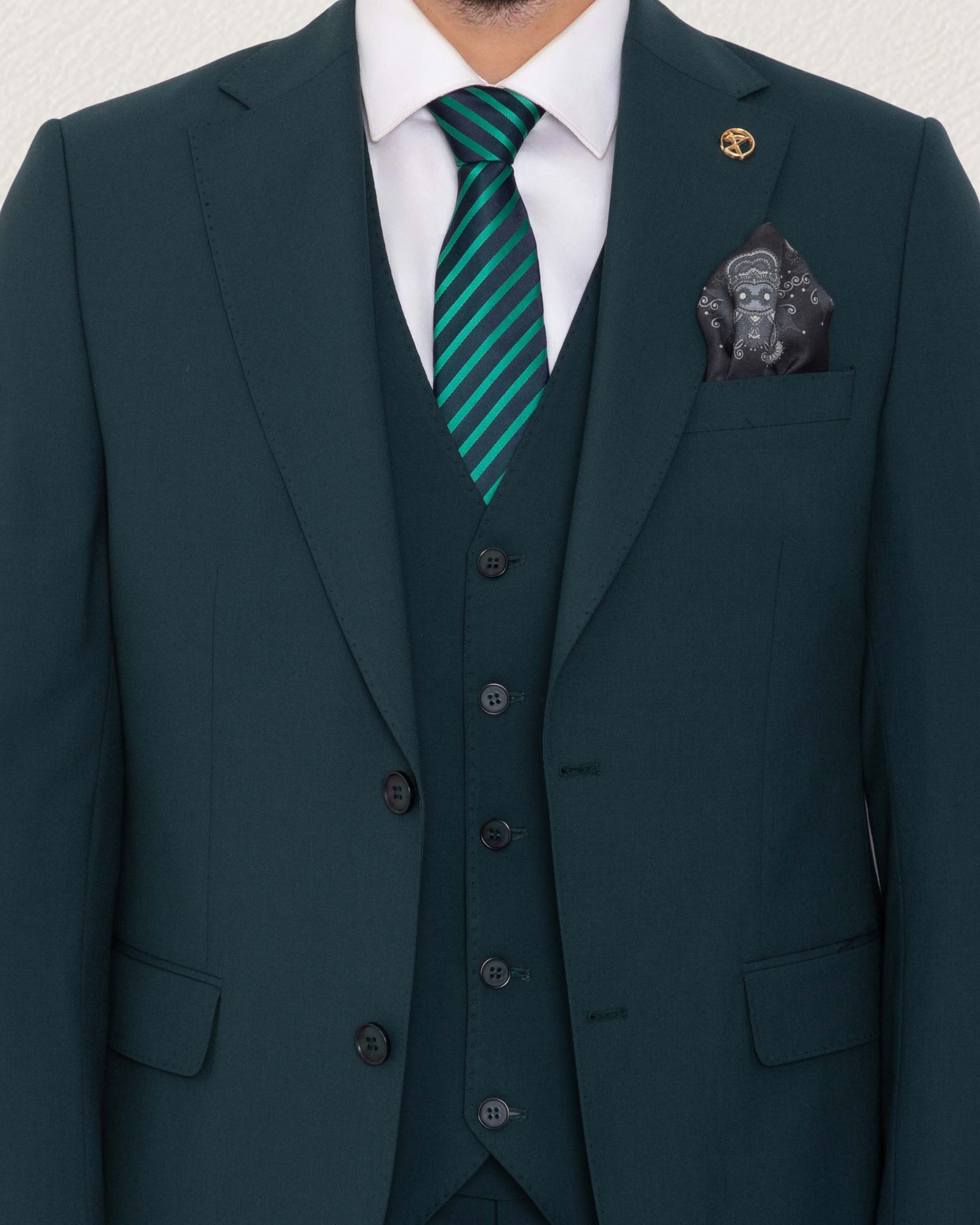 Forest Green Solid Suit