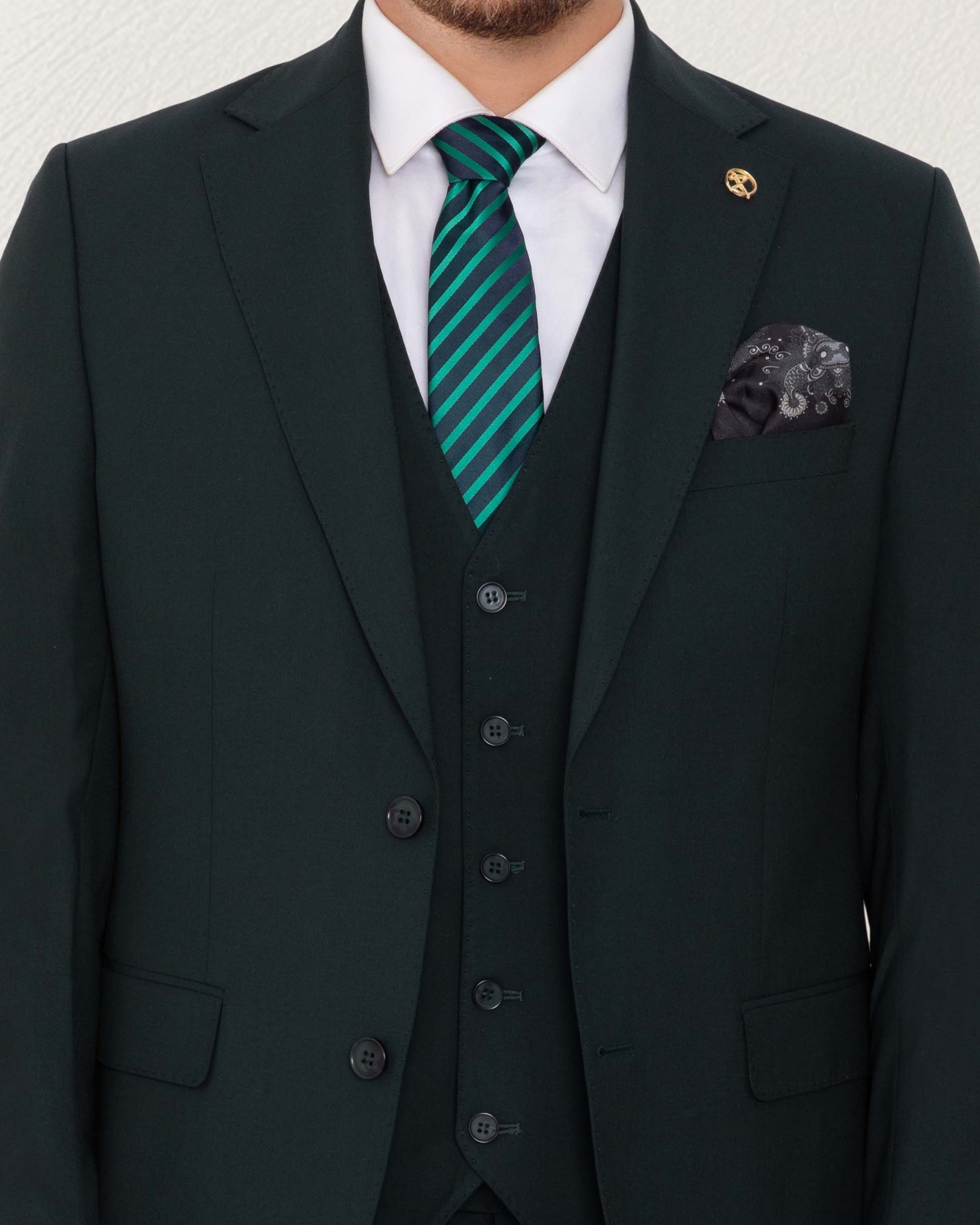 Deep Teal Green Solid Suit