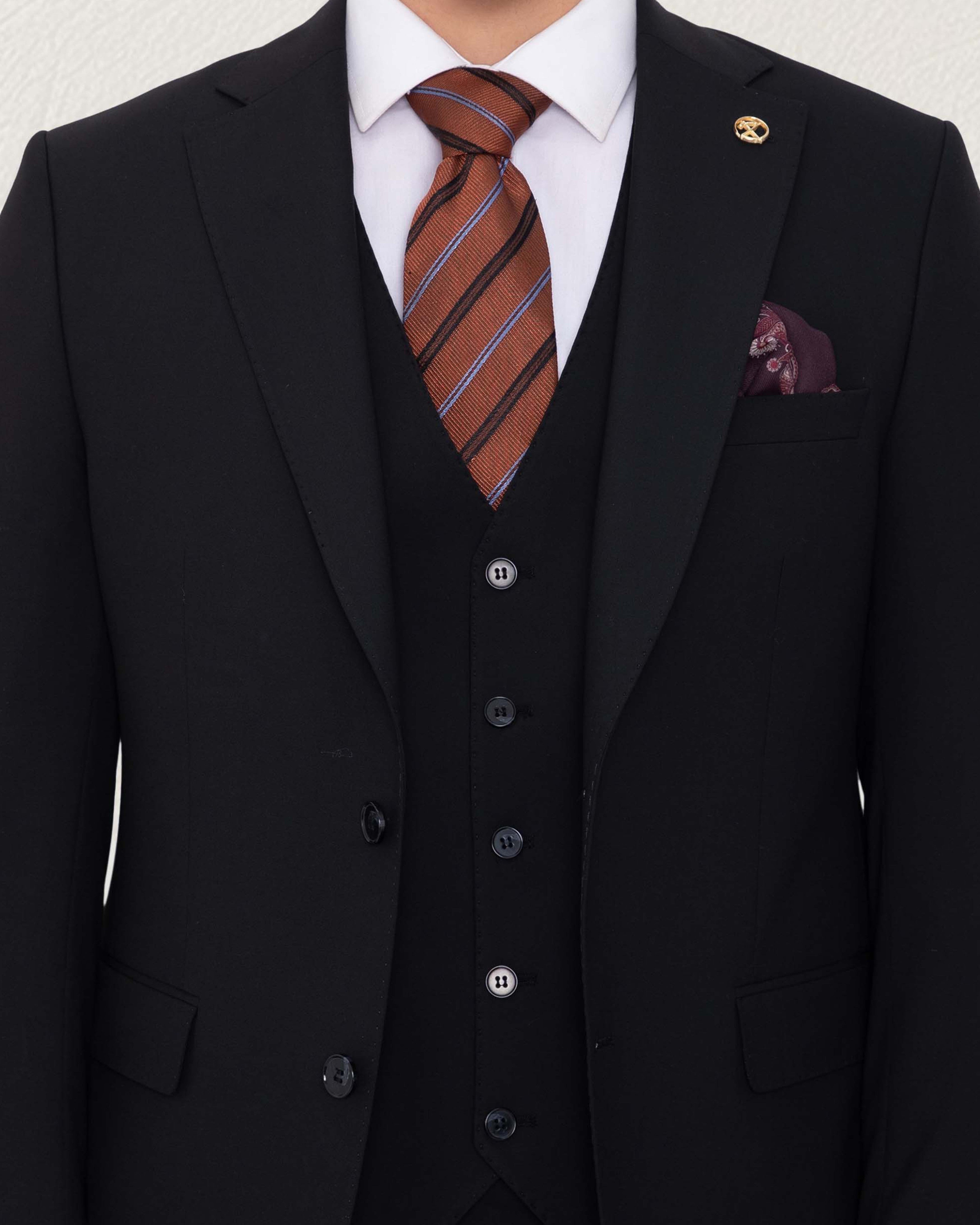 Jet Black Solid Suit