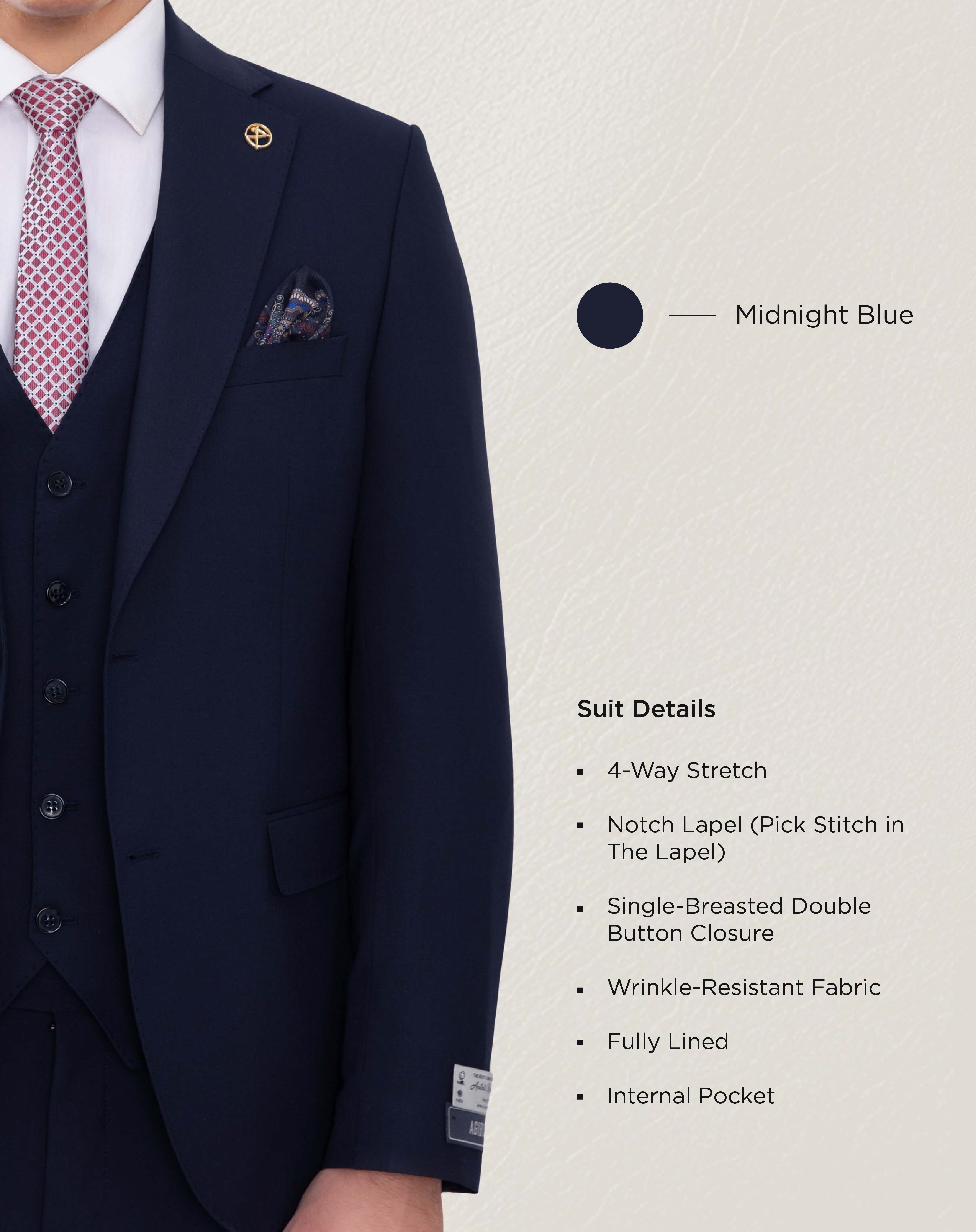 Midnight Blue Solid Suit