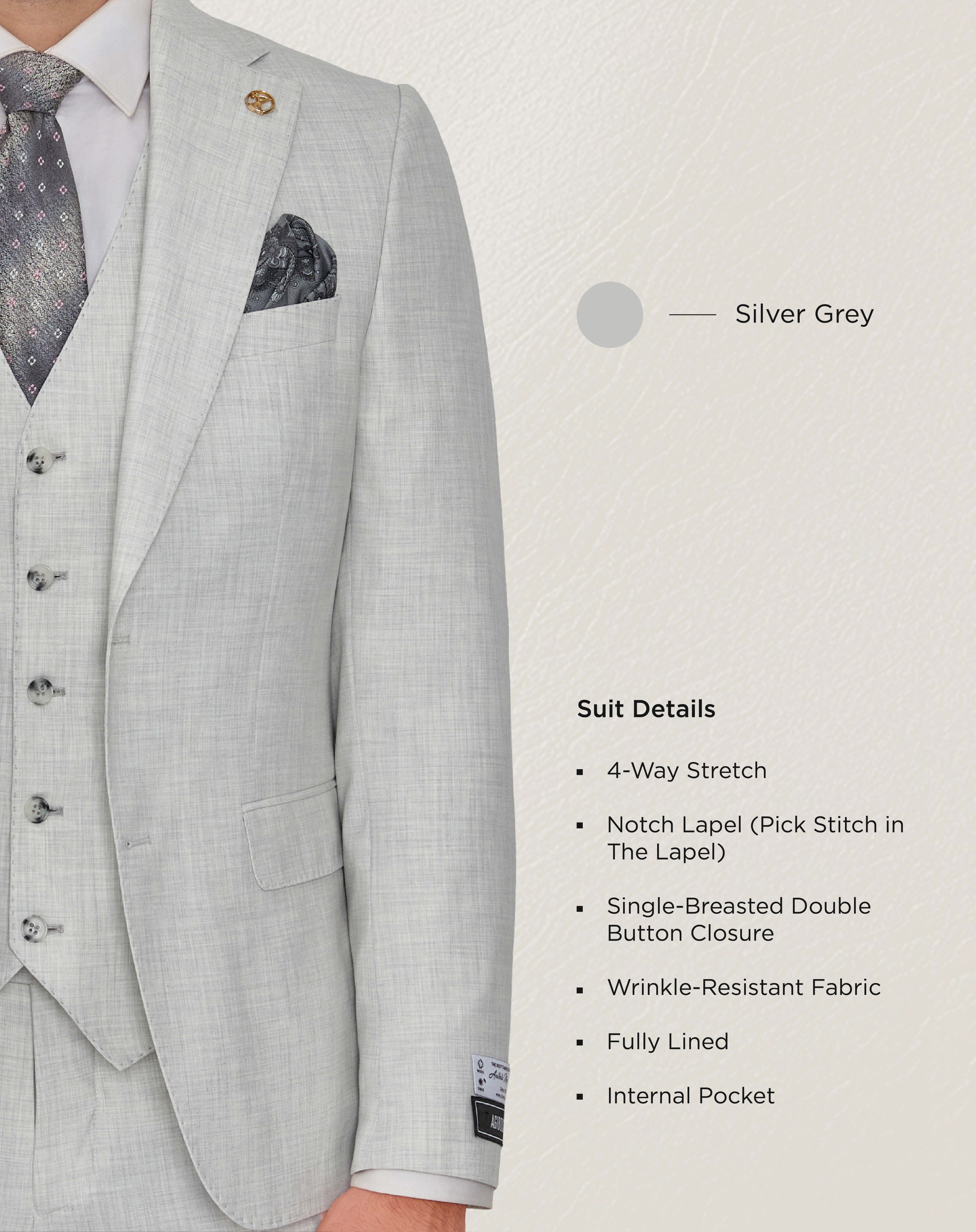 Silver Grey Solid Suit