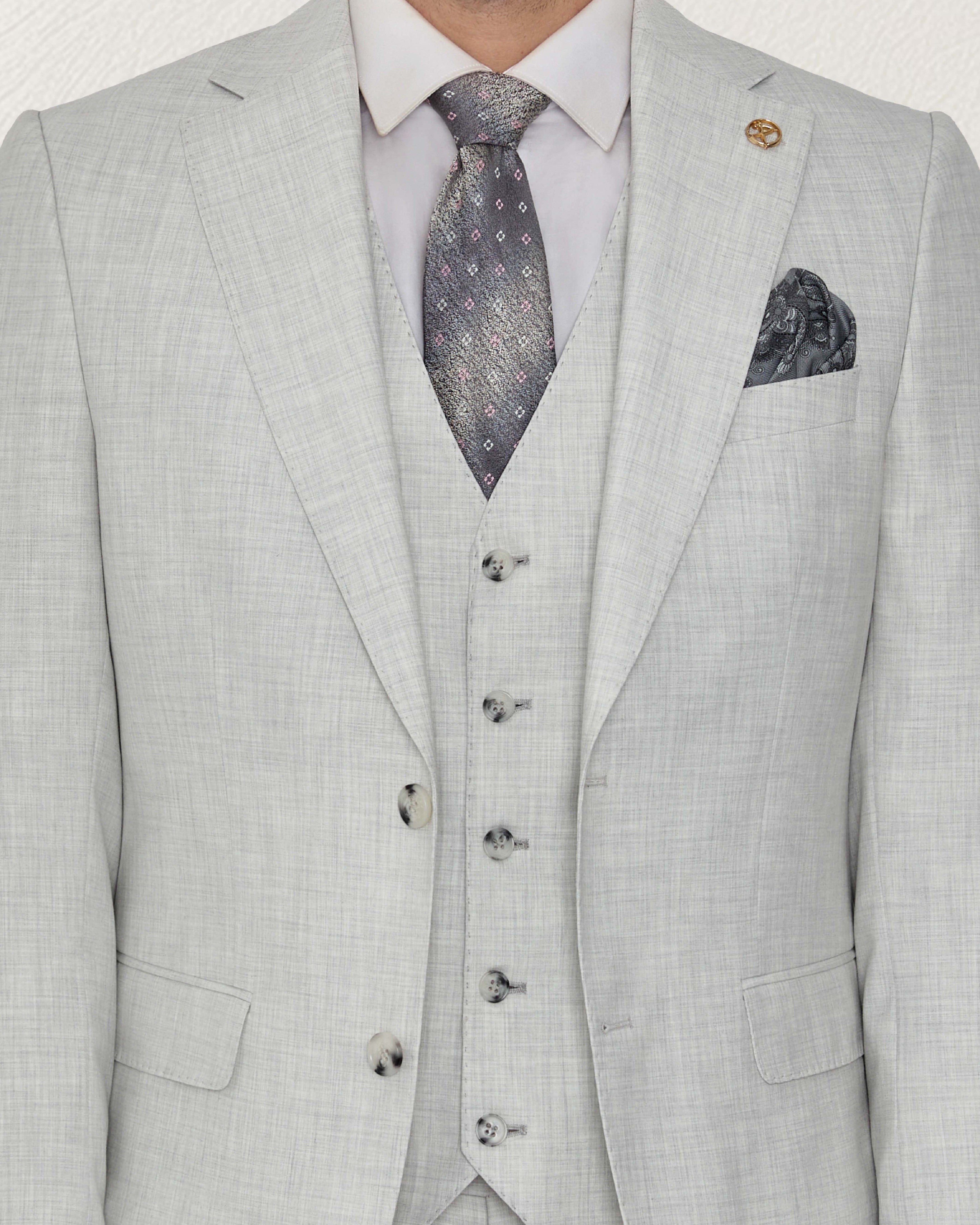 Silver Grey Solid Suit