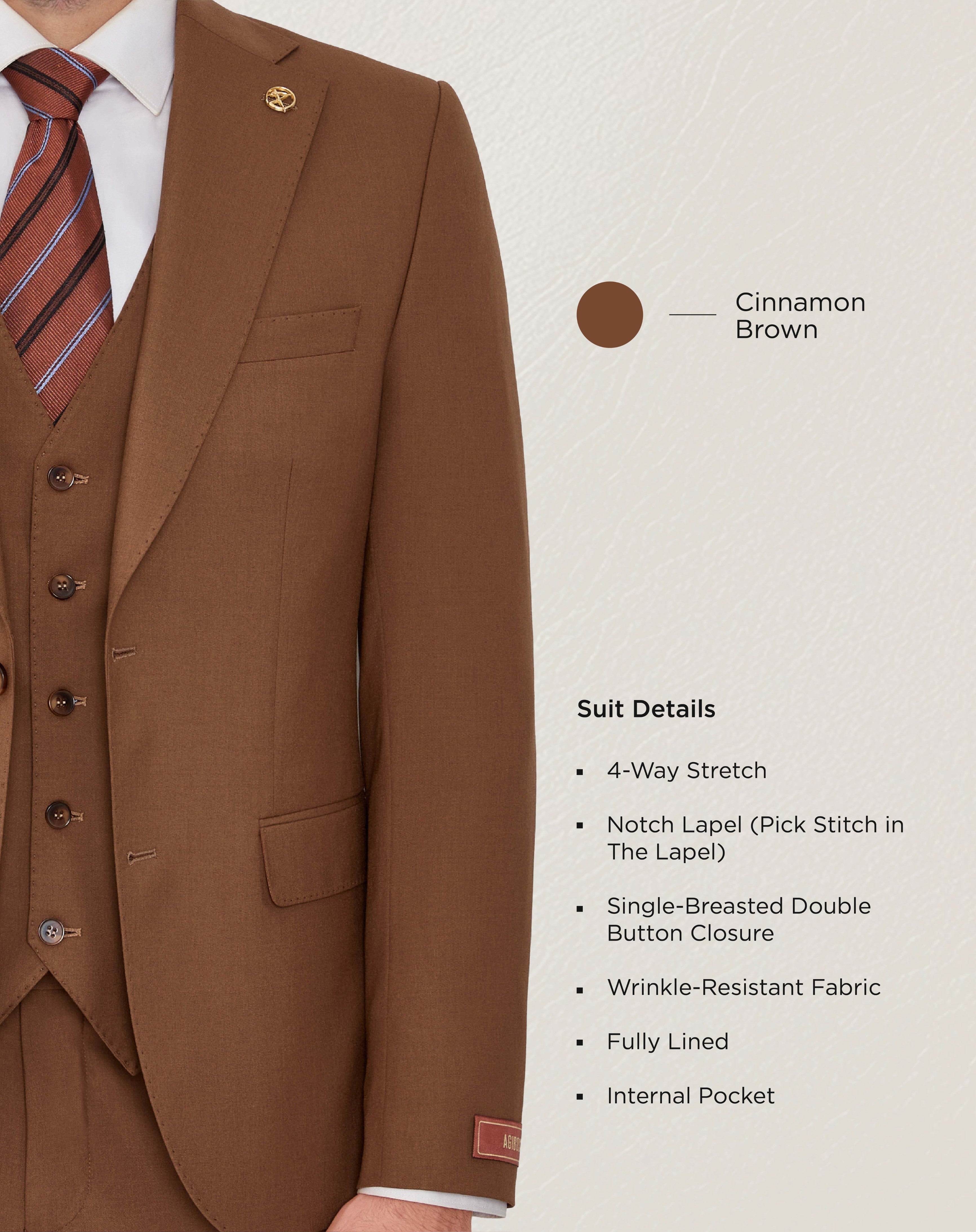 Cinnamon Brown Solid Suit