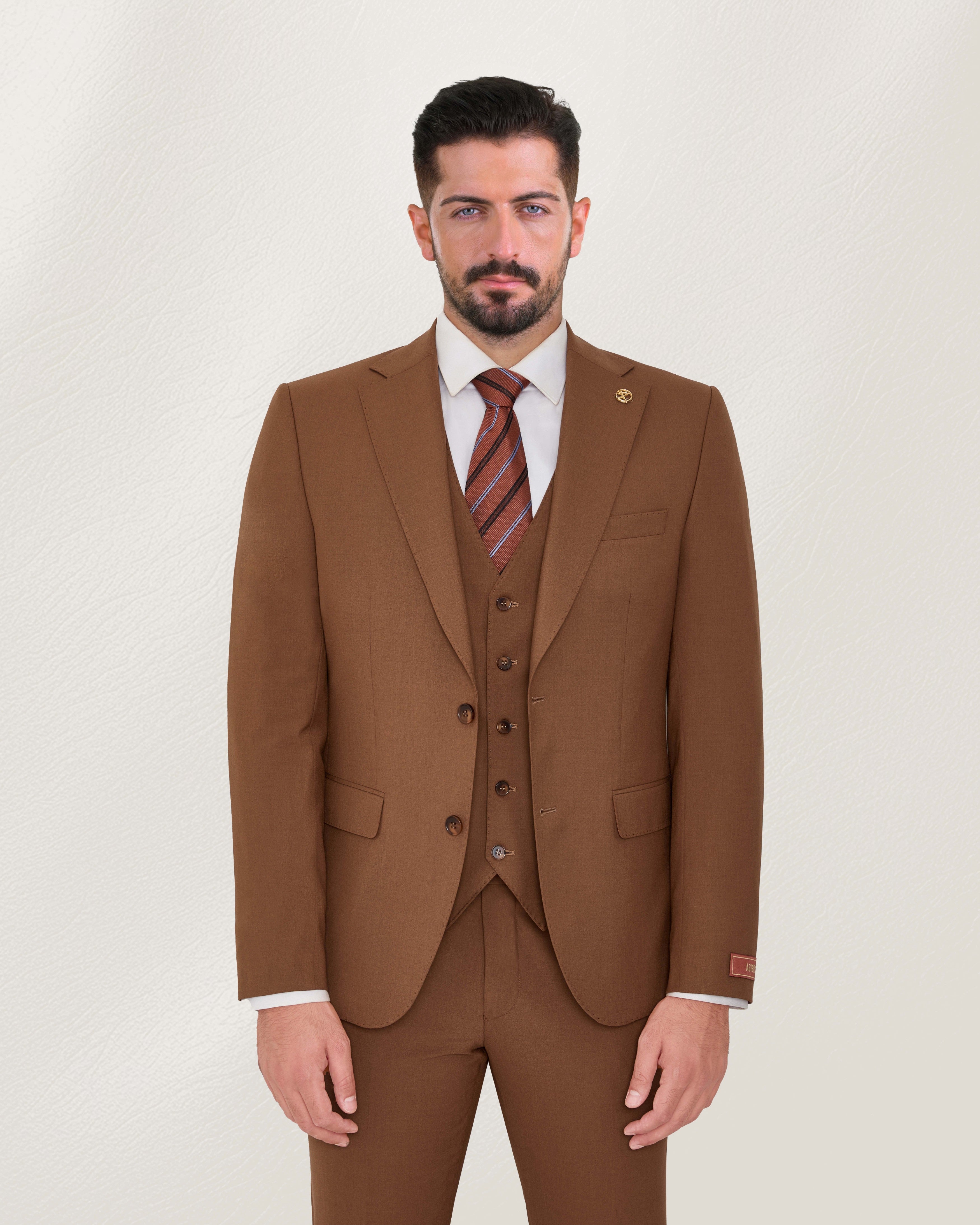 Cinnamon Brown Solid Suit