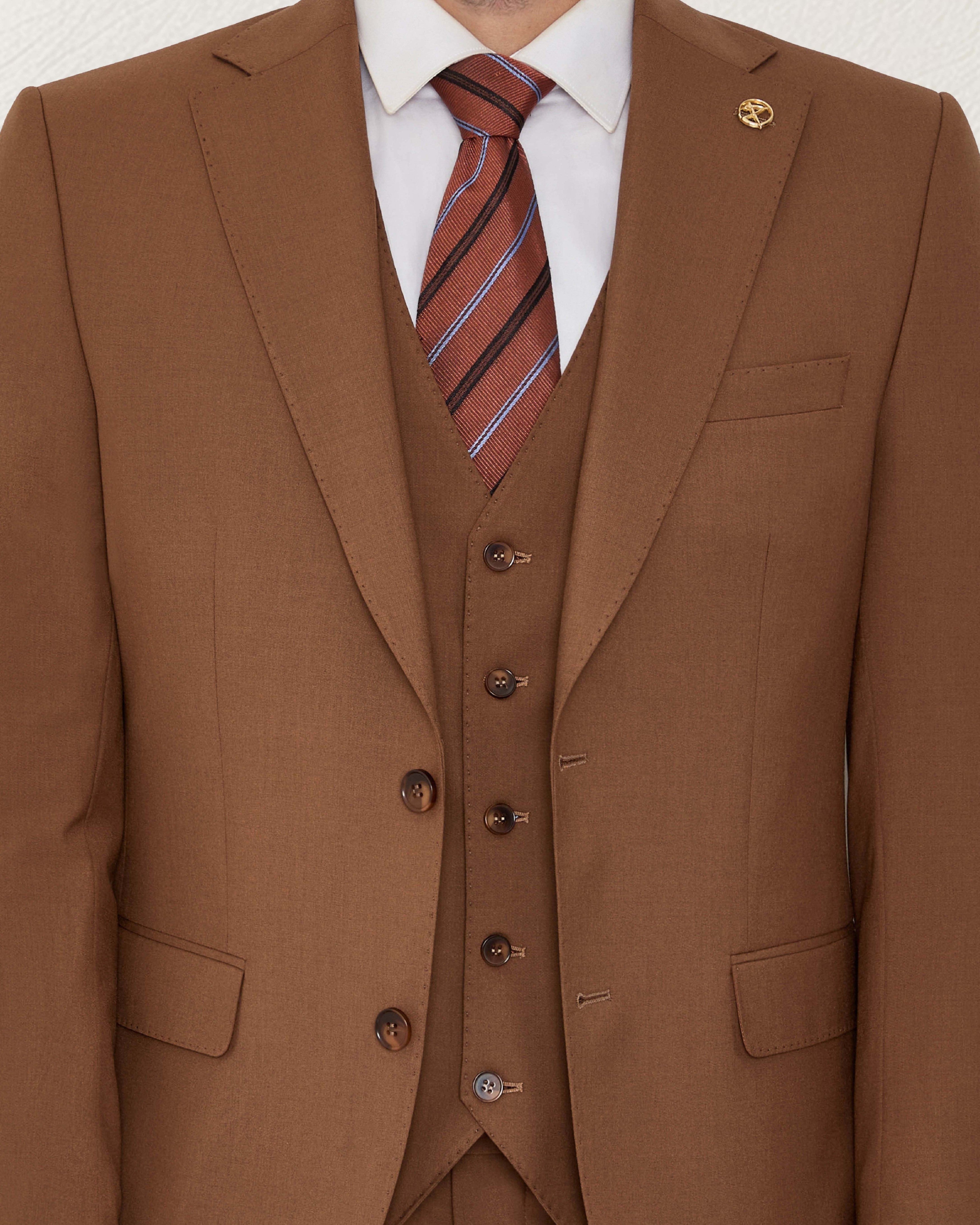 Cinnamon Brown Solid Suit