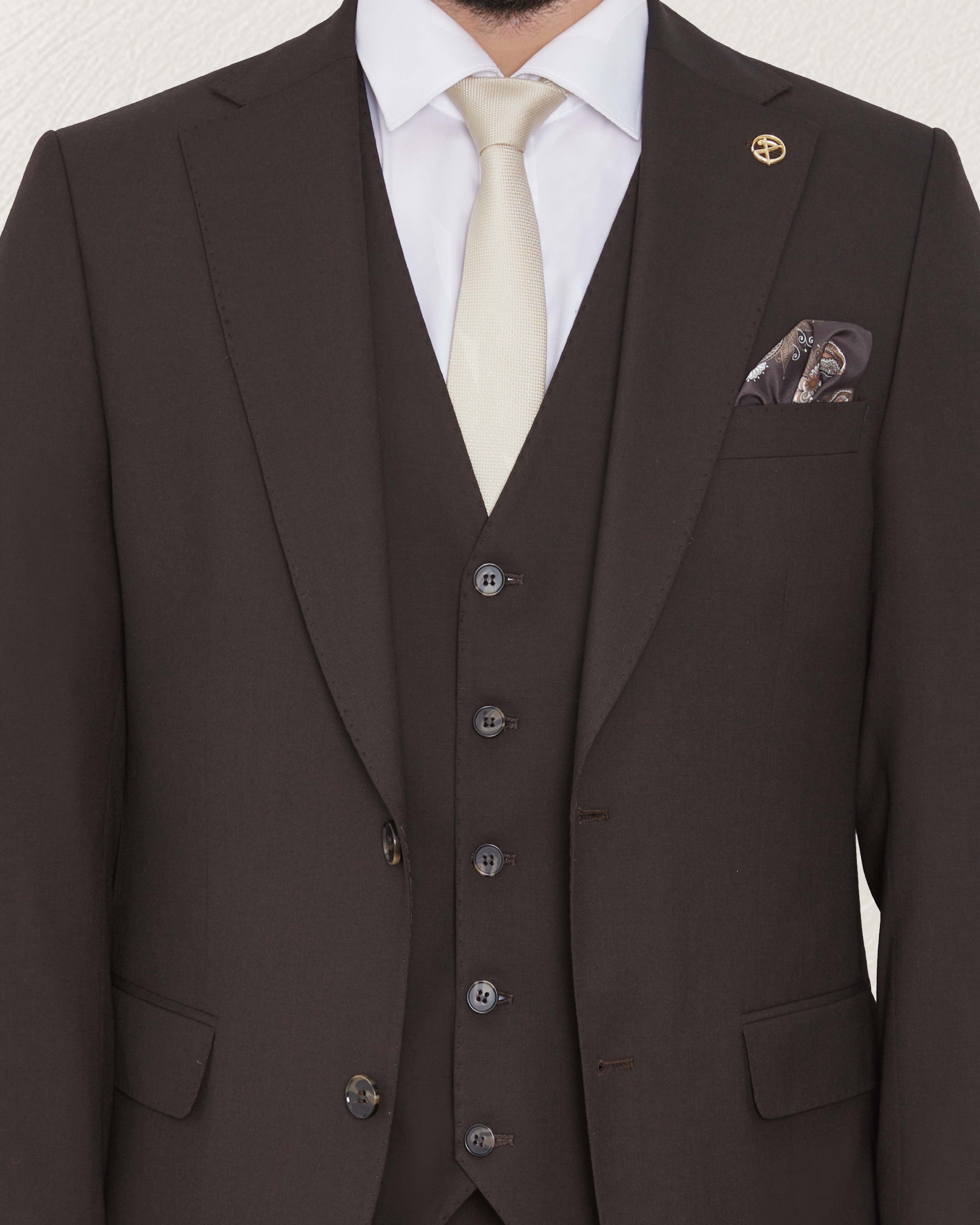 Chocolate Brown Solid Suit