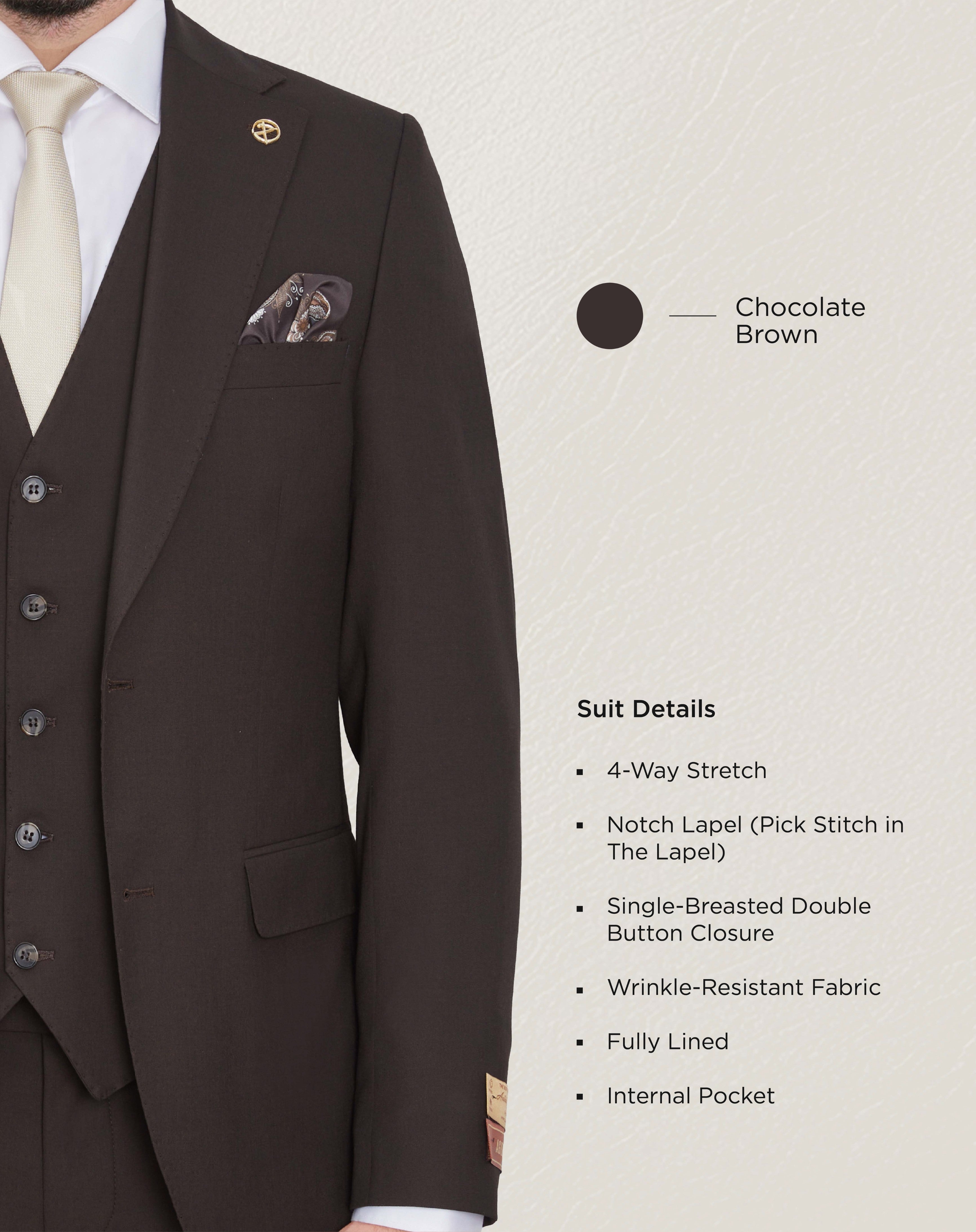 Chocolate Brown Solid Suit