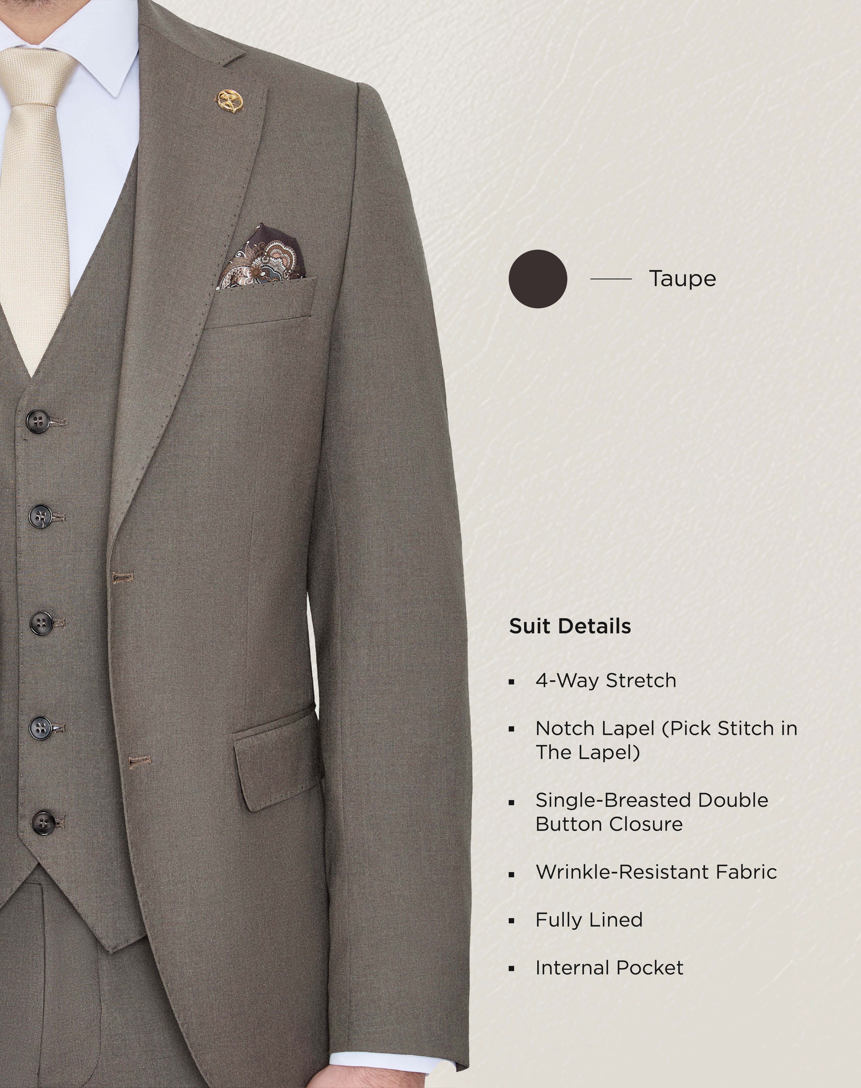 Taupe Solid Suit
