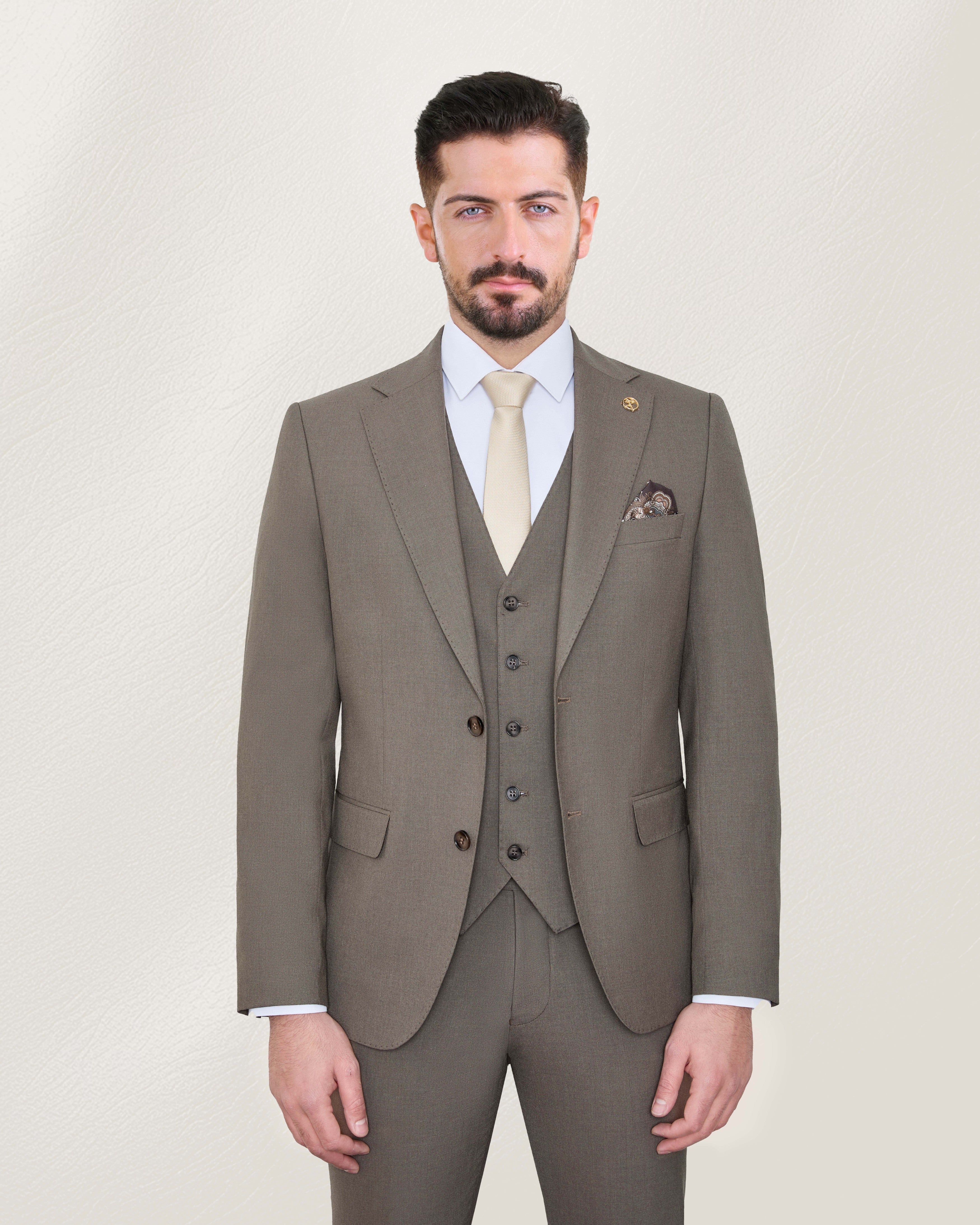 Taupe Solid Suit