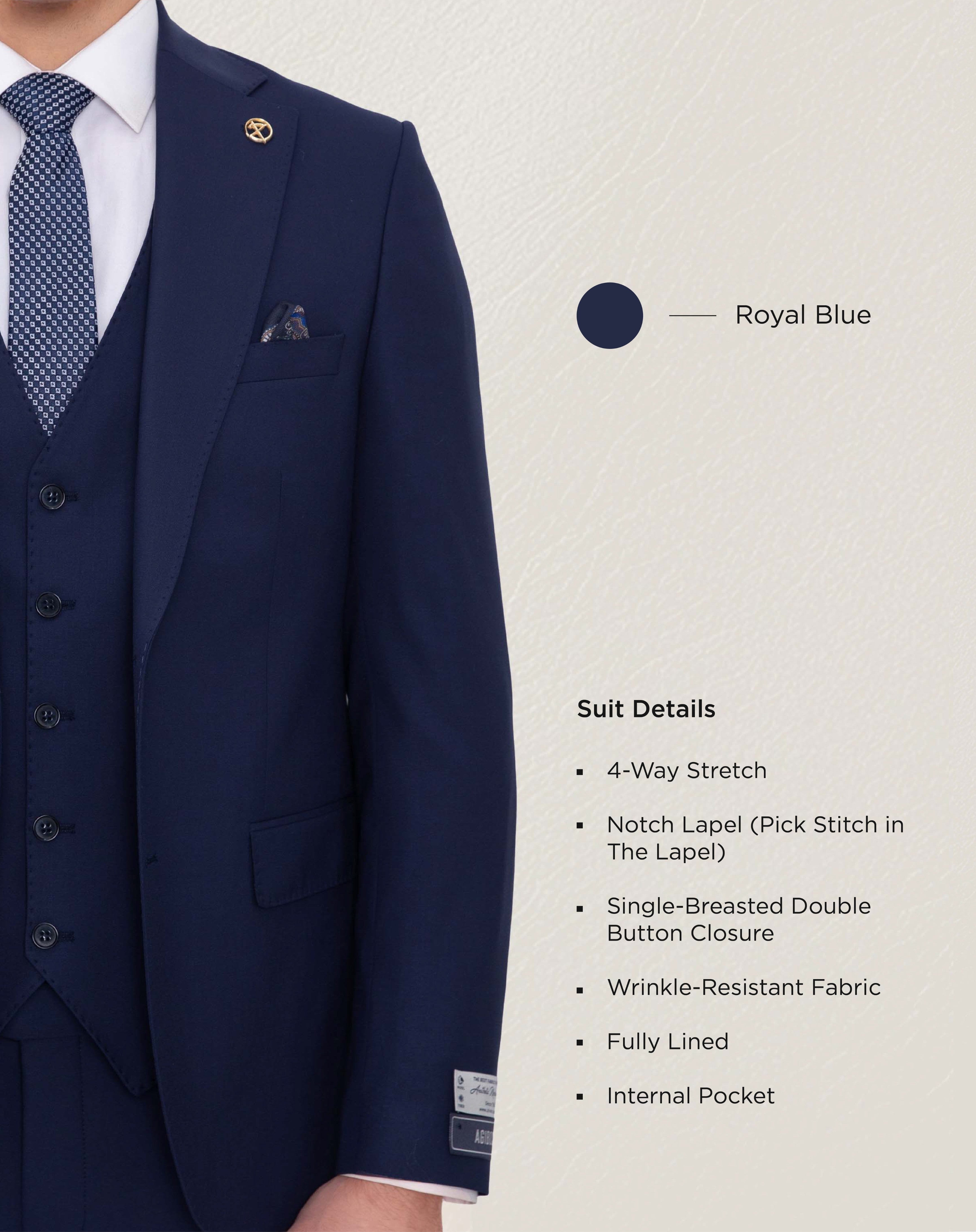 Royal Blue Solid Suit