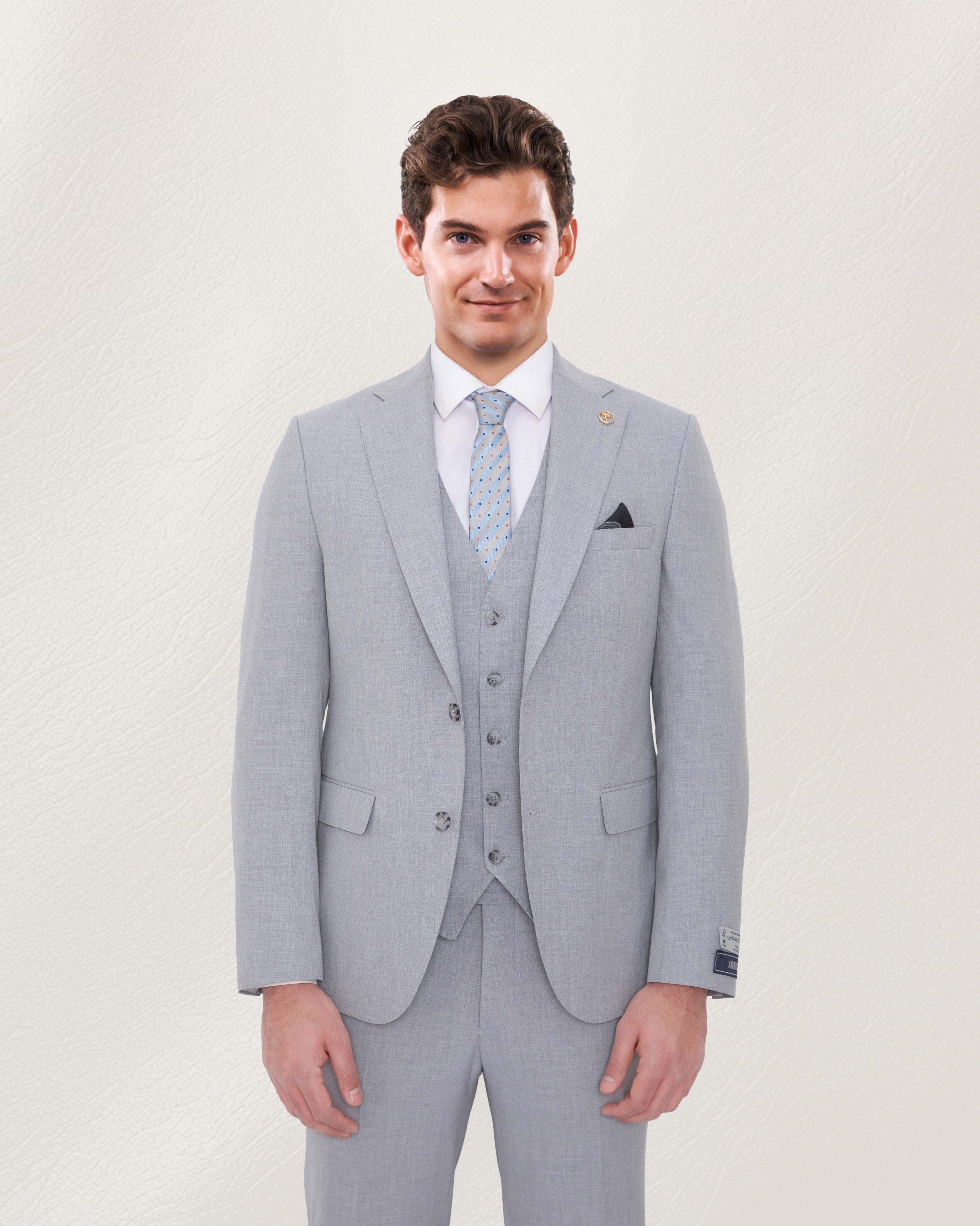 Light Grey Solid Suit
