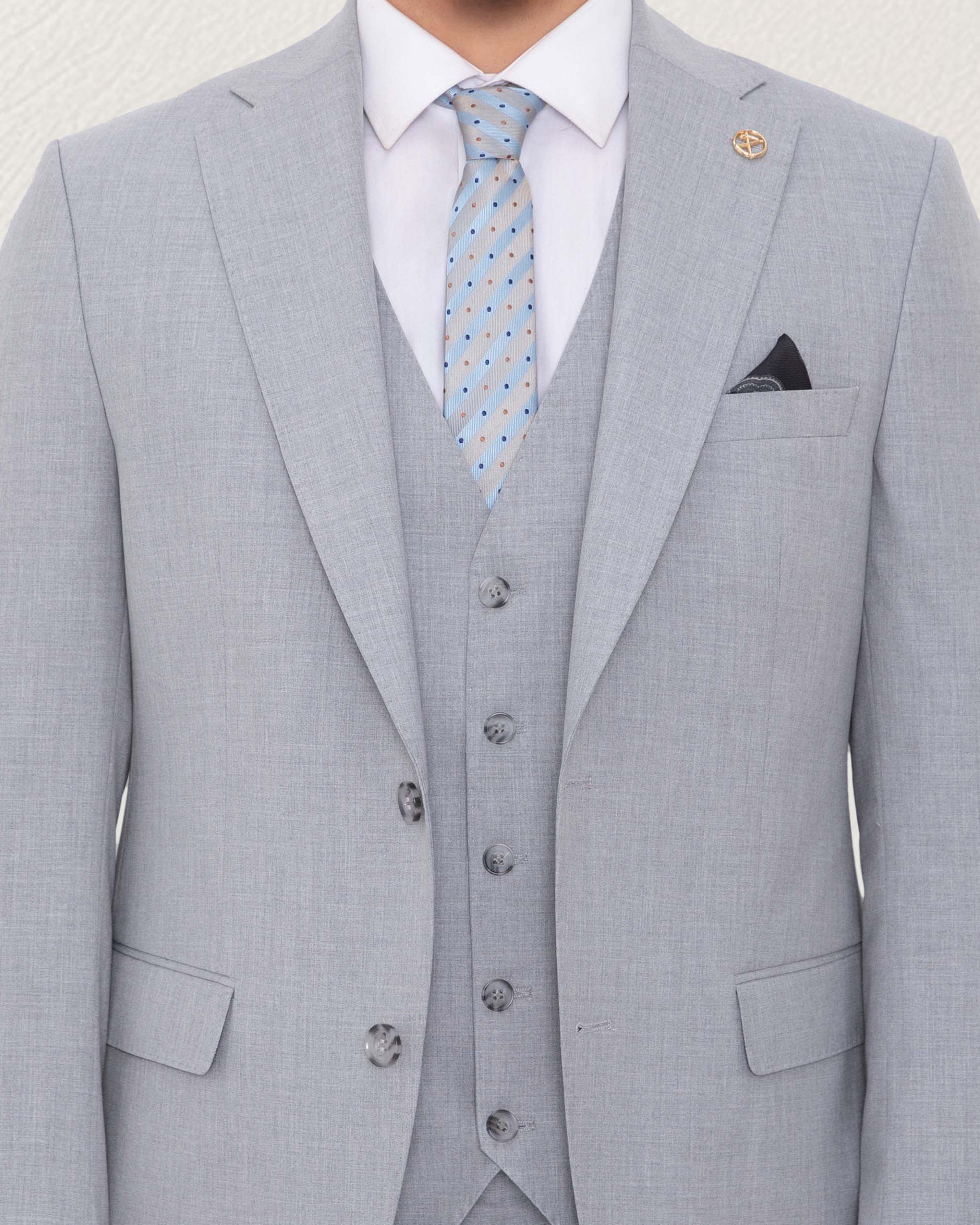 Light Grey Solid Suit