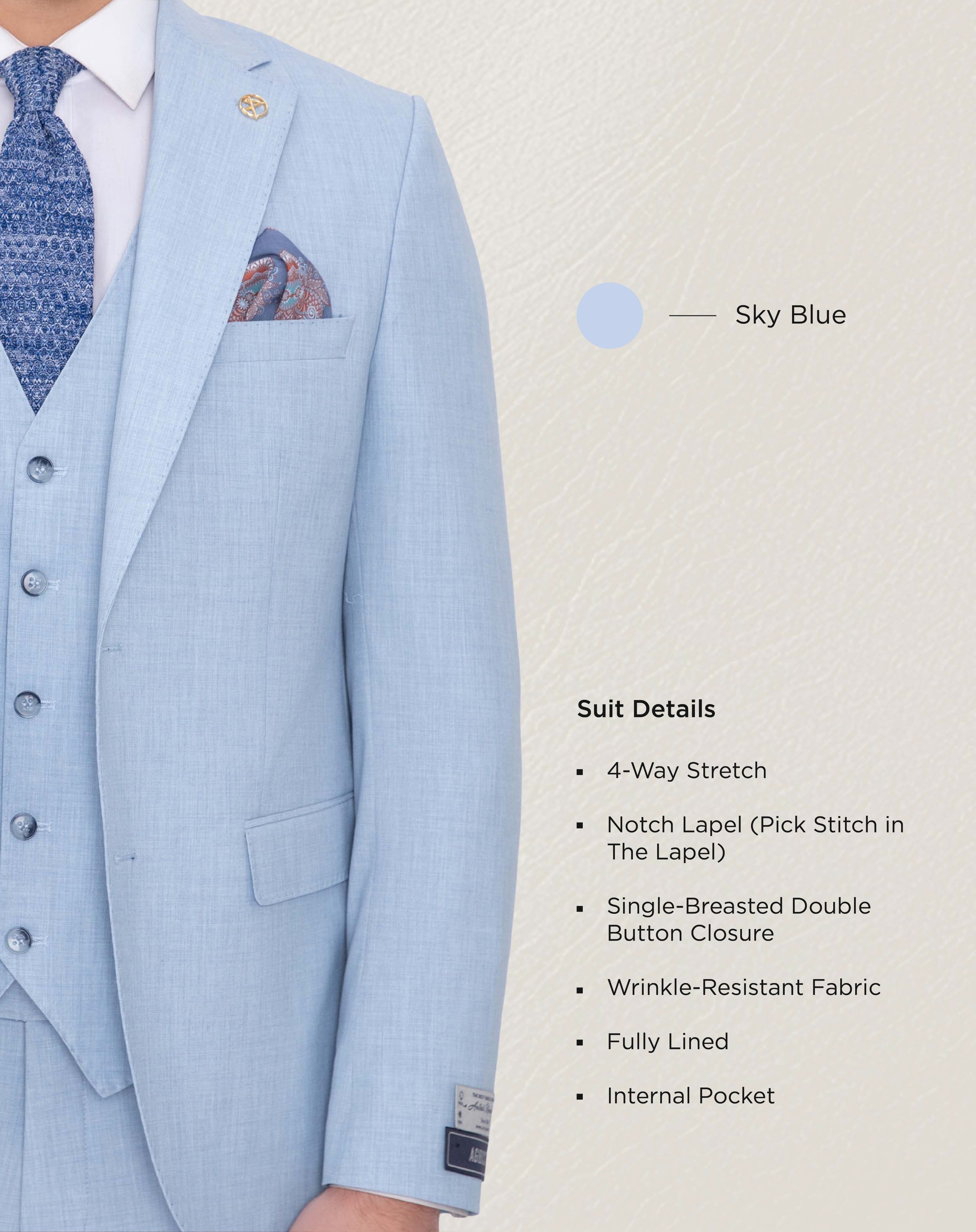 Sky Blue Solid Suit
