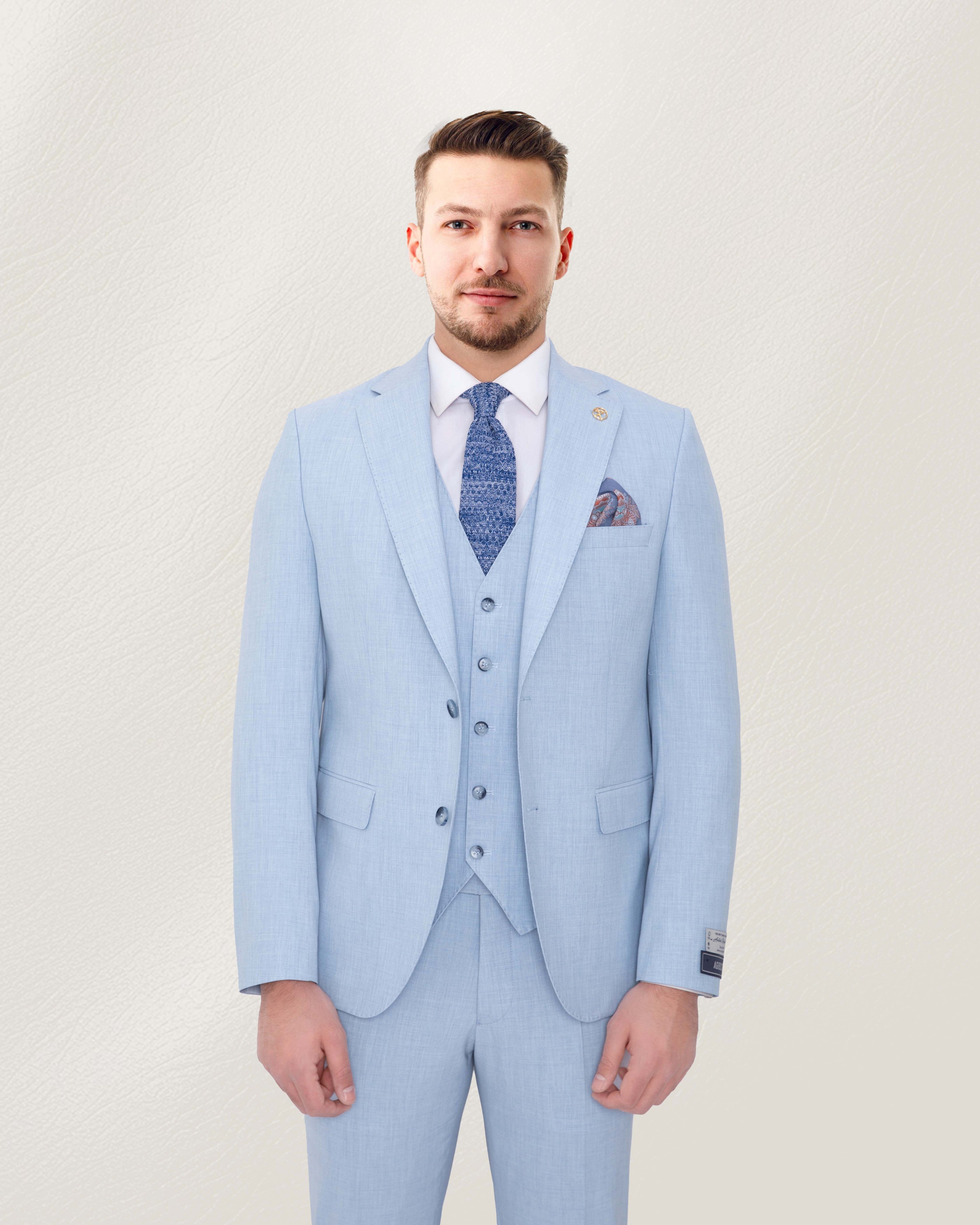 Sky Blue Solid Suit